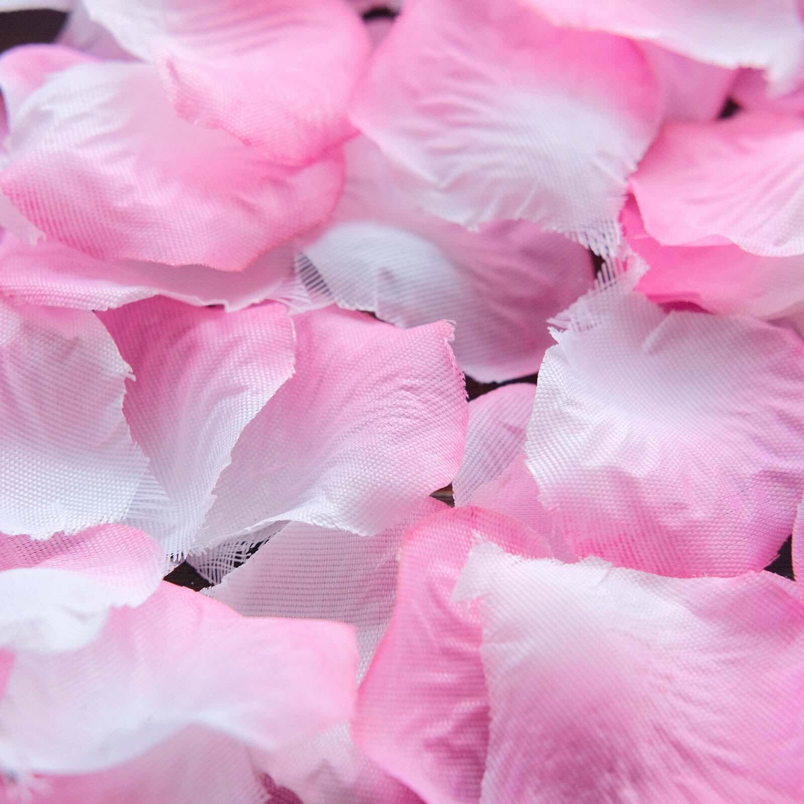 500-Pack Silk Rose Petals Confetti White Pink Round Design - Decorative Table Scatters - Image 15