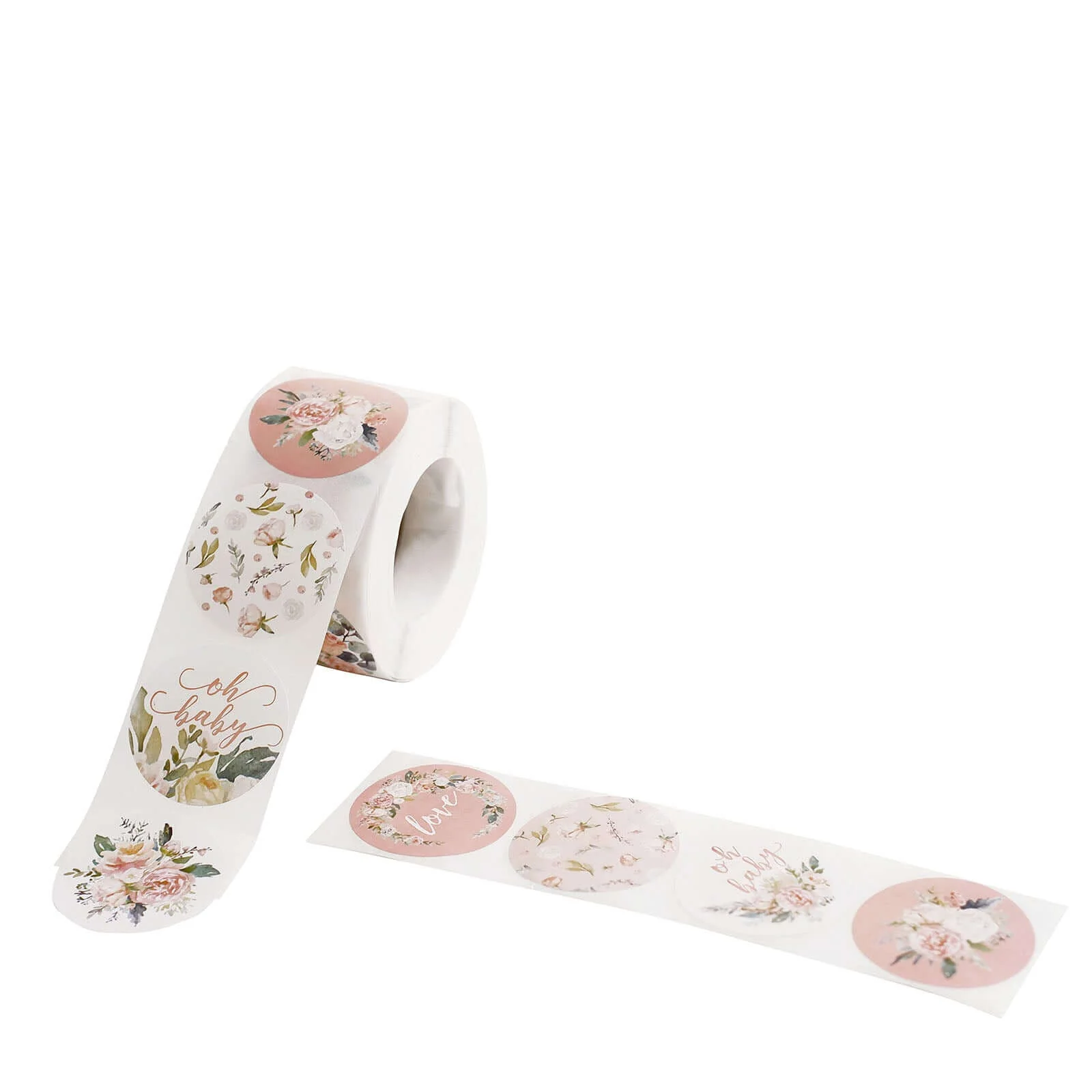 500pcs Baby Shower Love and Oh Baby Floral Stickers Roll, Labels For DIY Envelope Seal - Round 1.5" - Image 15