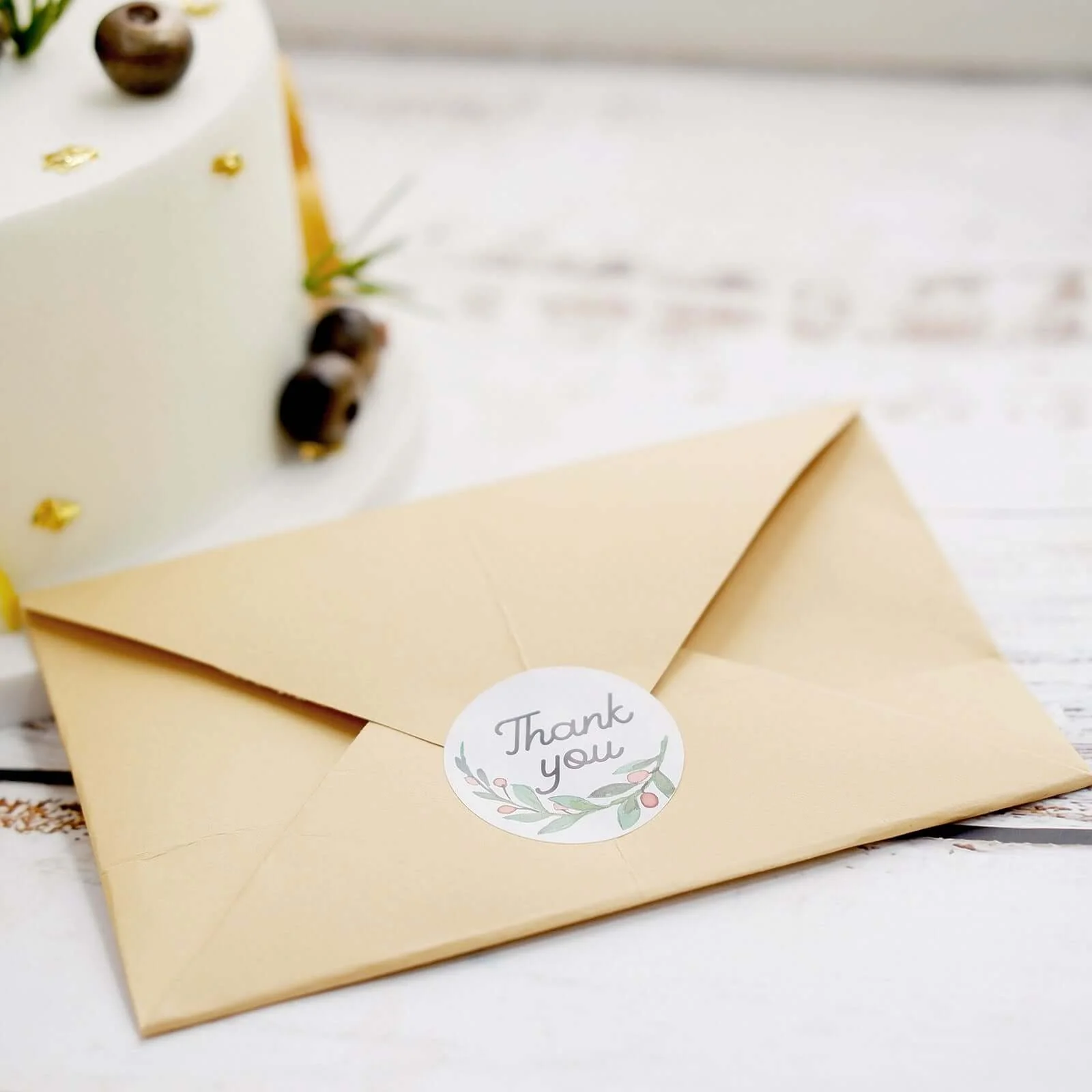 500pcs Thank You Black Print and Floral Design Stickers Roll, DIY Envelope Seal Labels - Round Assorted Designs 1.5" - Image 10