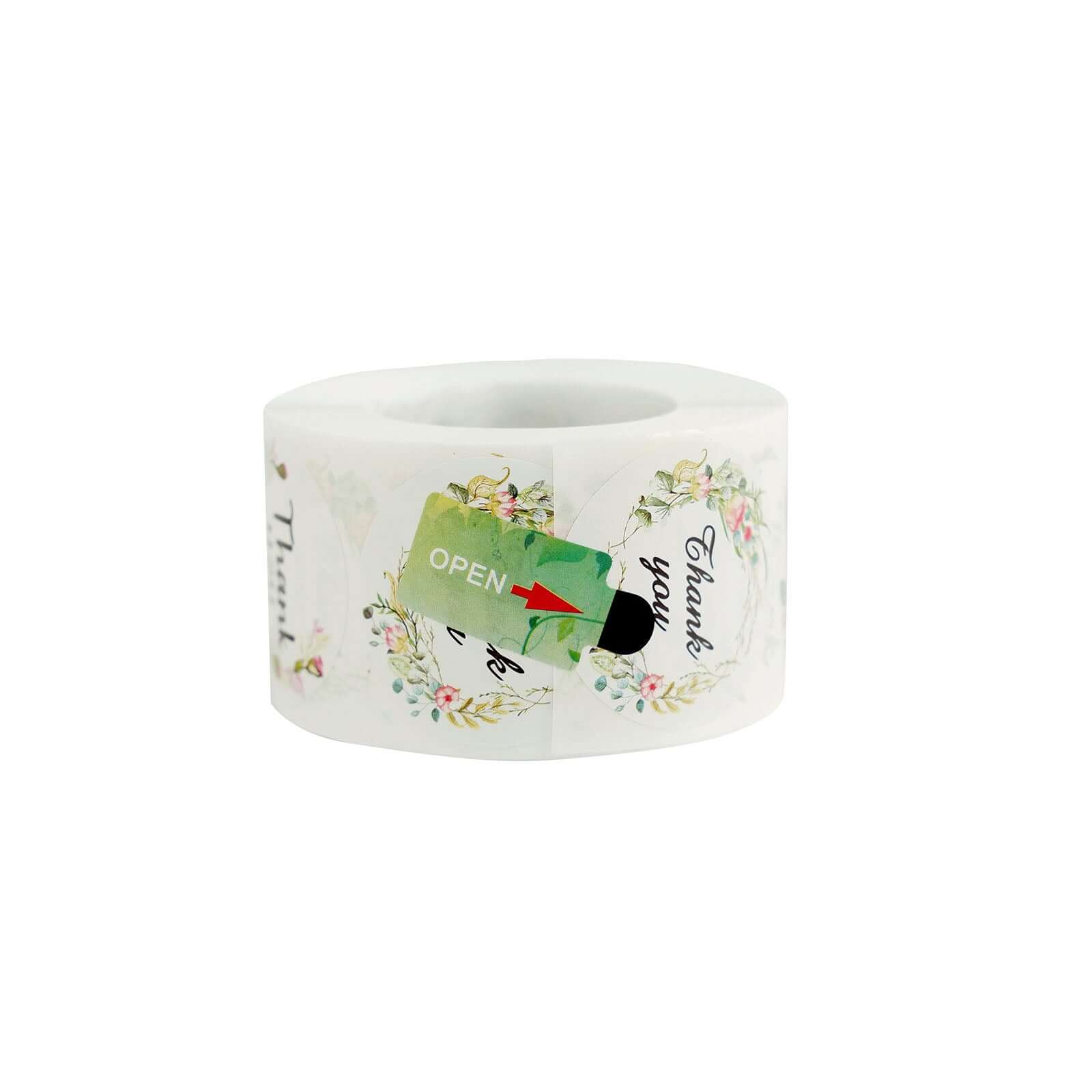 500pcs Thank You Black Print and Floral Design Stickers Roll, DIY Envelope Seal Labels - Round Assorted Designs 1.5" - Image 15
