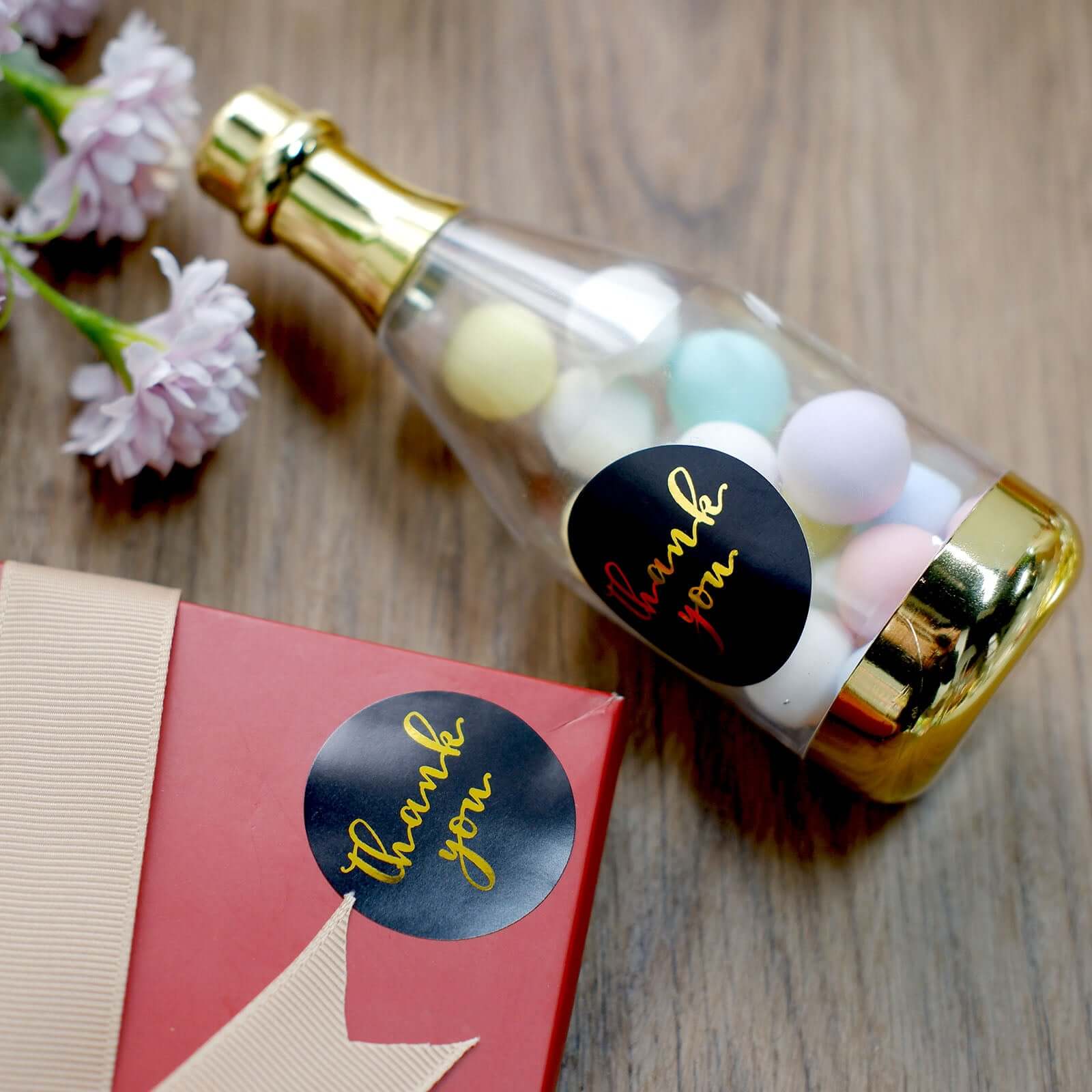 500pcs Thank You Gold Foil Text On Black Stickers Roll Décor Labels and Seals for DIY Envelope - Round 1.5" - Image 11