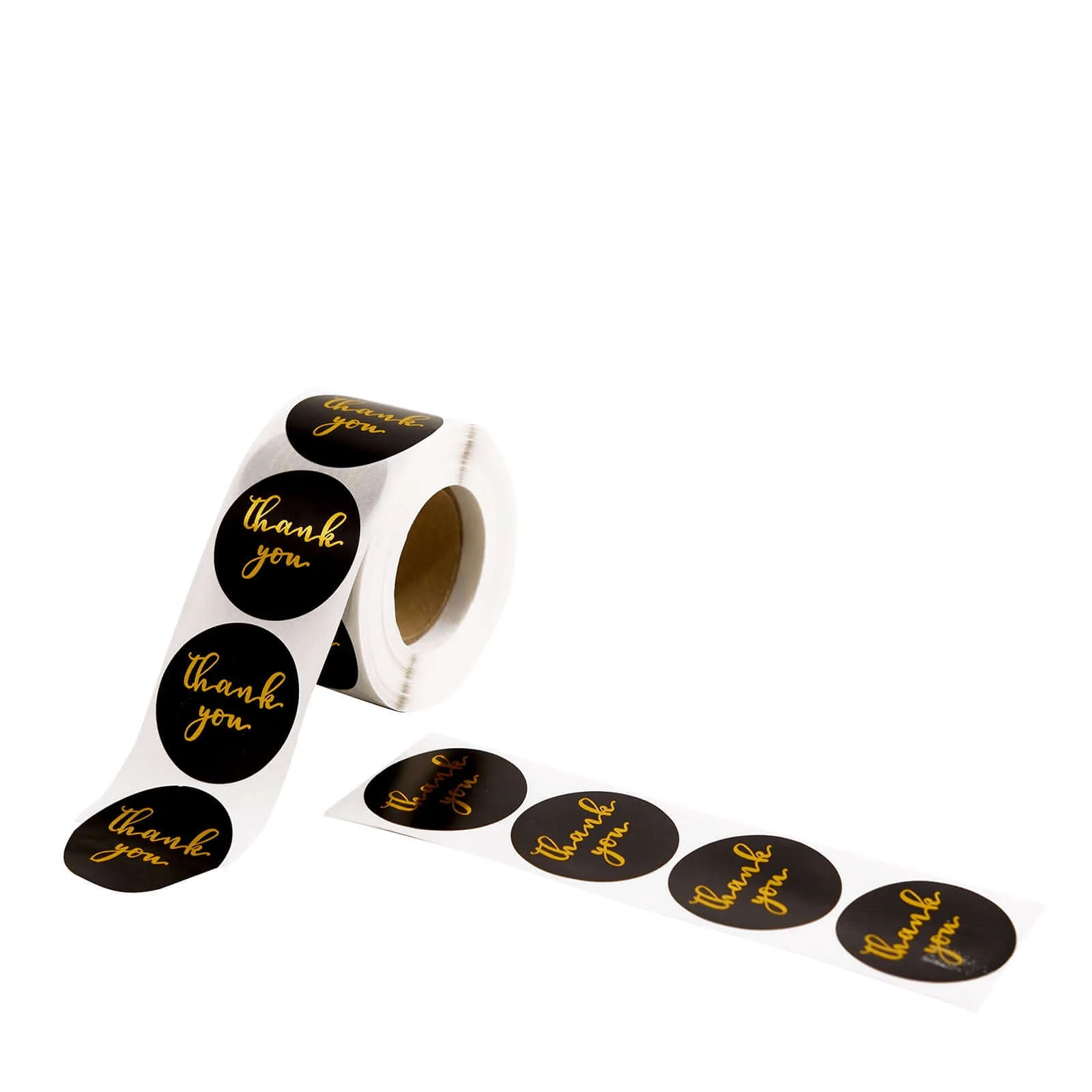 500pcs Thank You Gold Foil Text On Black Stickers Roll Décor Labels and Seals for DIY Envelope - Round 1.5" - Image 14