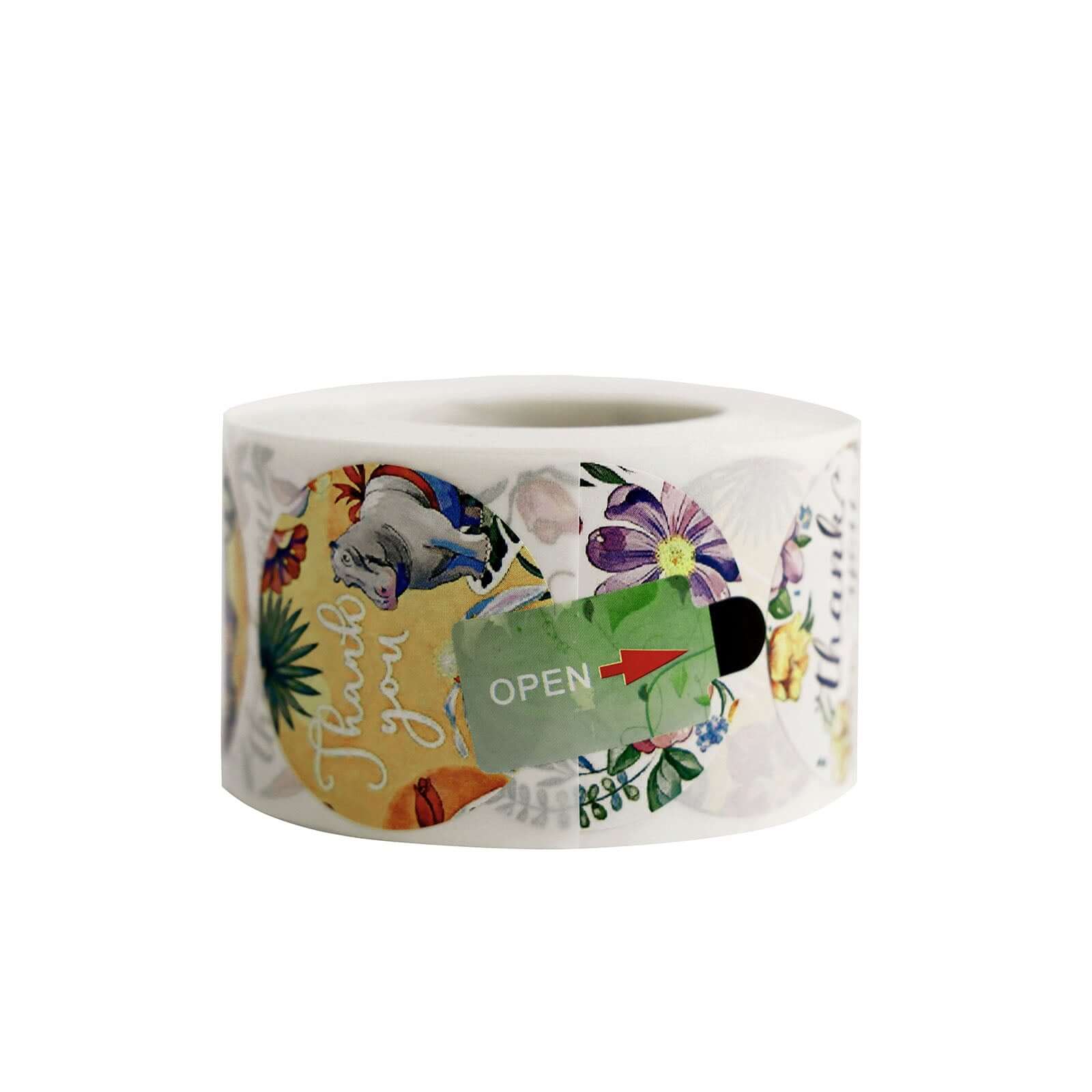500pcs Thank You Tropical Colorful Floral Stickers Roll, Labels For DIY Envelope Seal - Round 1.5" - Image 13