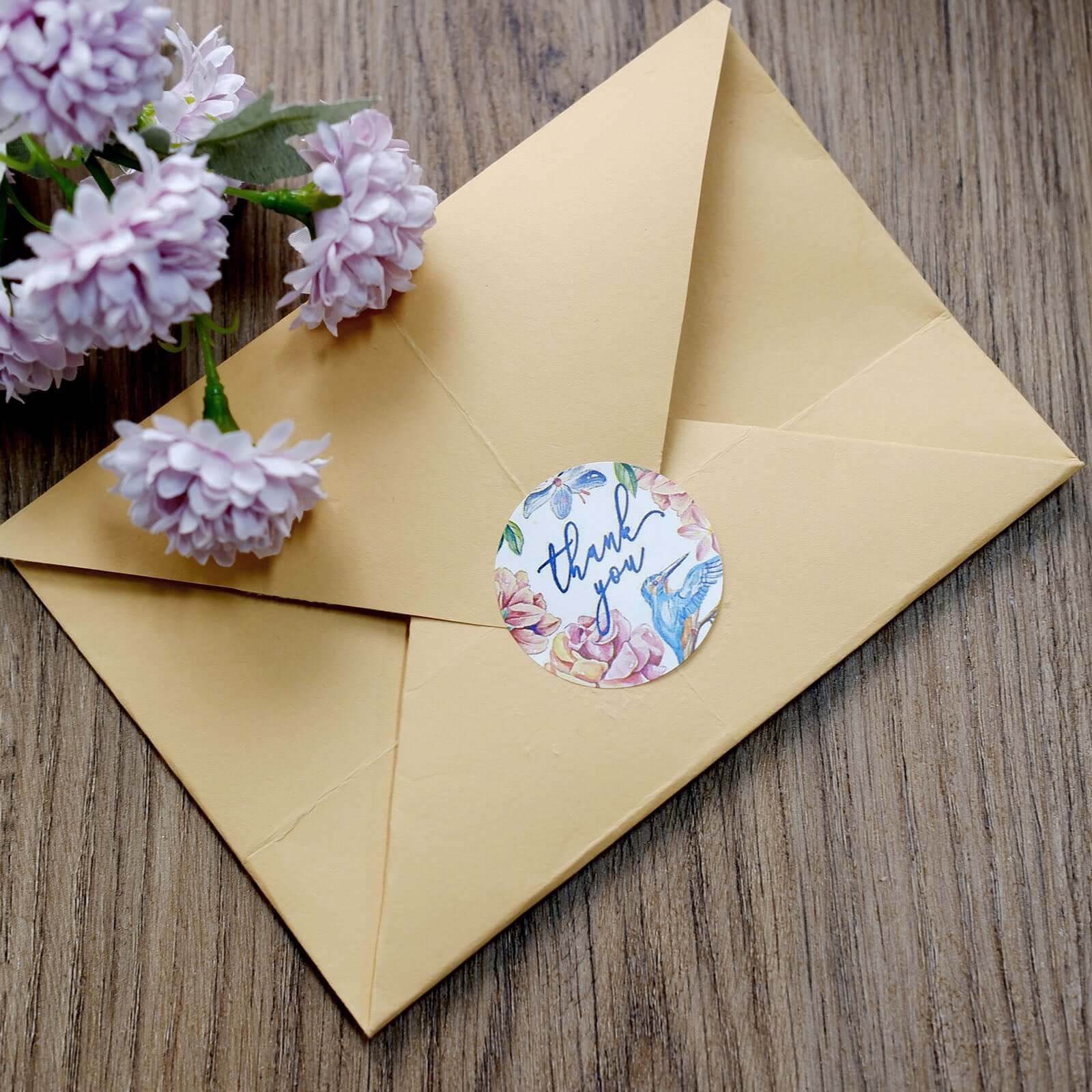 500pcs Thank You Tropical Colorful Floral Stickers Roll, Labels For DIY Envelope Seal - Round 1.5" - Image 7