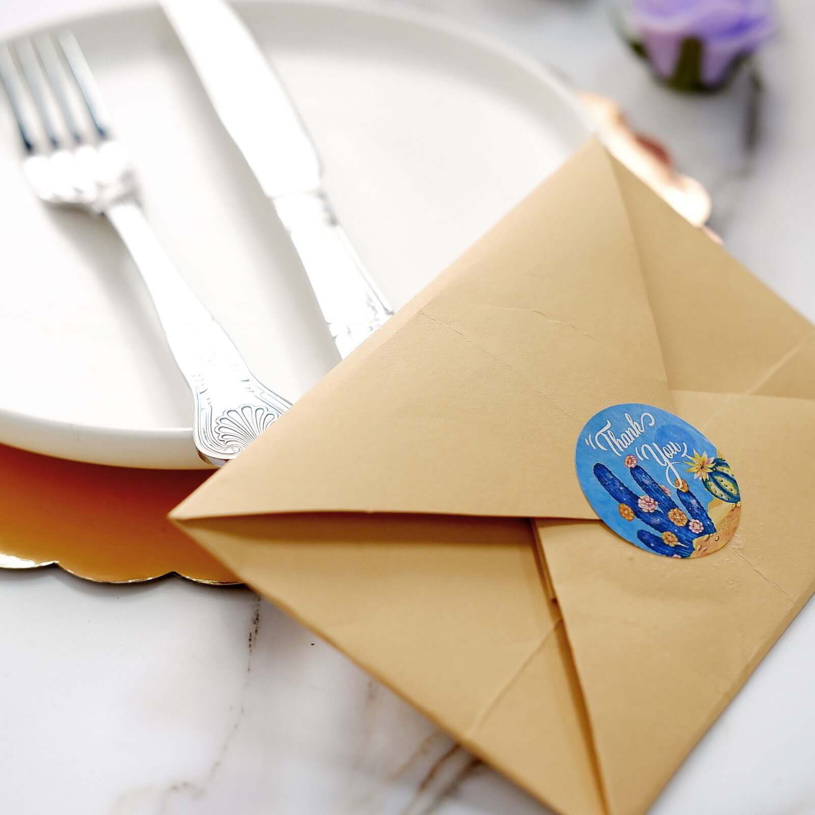 500pcs Thank You Tropical Colorful Floral Stickers Roll, Labels For DIY Envelope Seal - Round 1.5" - Image 8