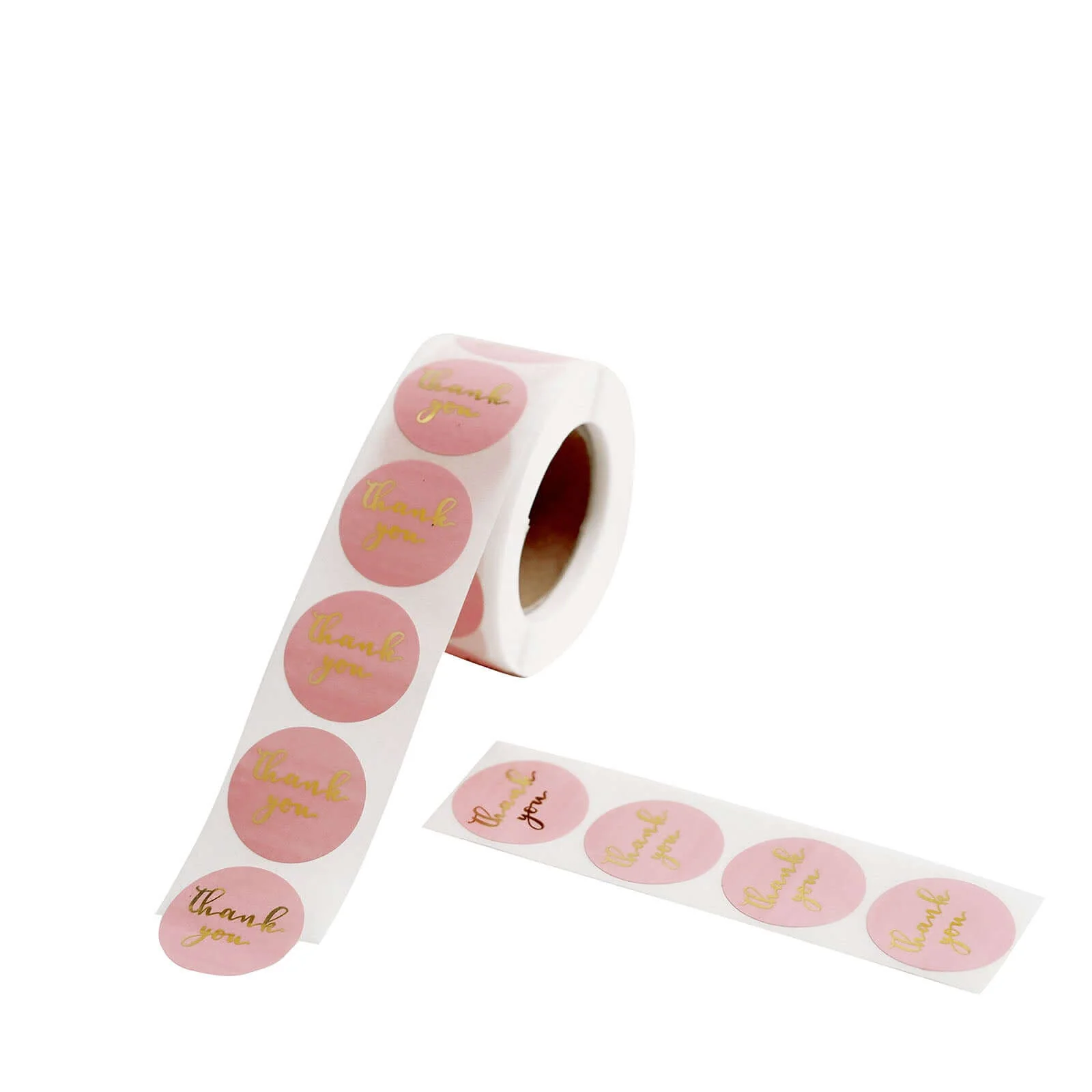 500pcs Thank You Gold Foil Text On Pink Stickers Roll Décor, Labels and Seals For DIY Envelope - Round 1" - Image 17