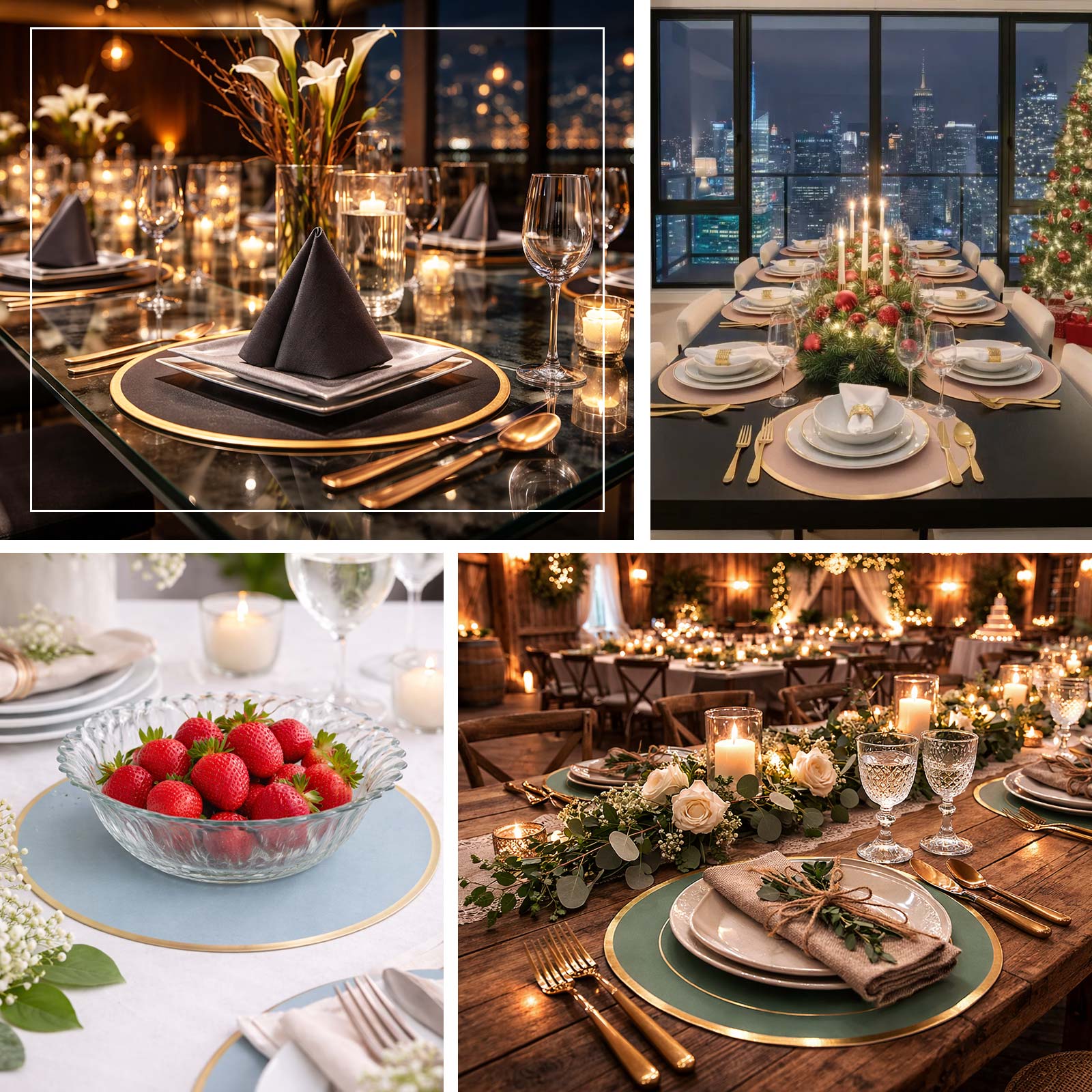 50 Pack Disposable Table Placemats 13" Round Sage Green with Gold Rim – Cardboard Charger Plates for Elegant Table Settings, 128 GSM - Image 5