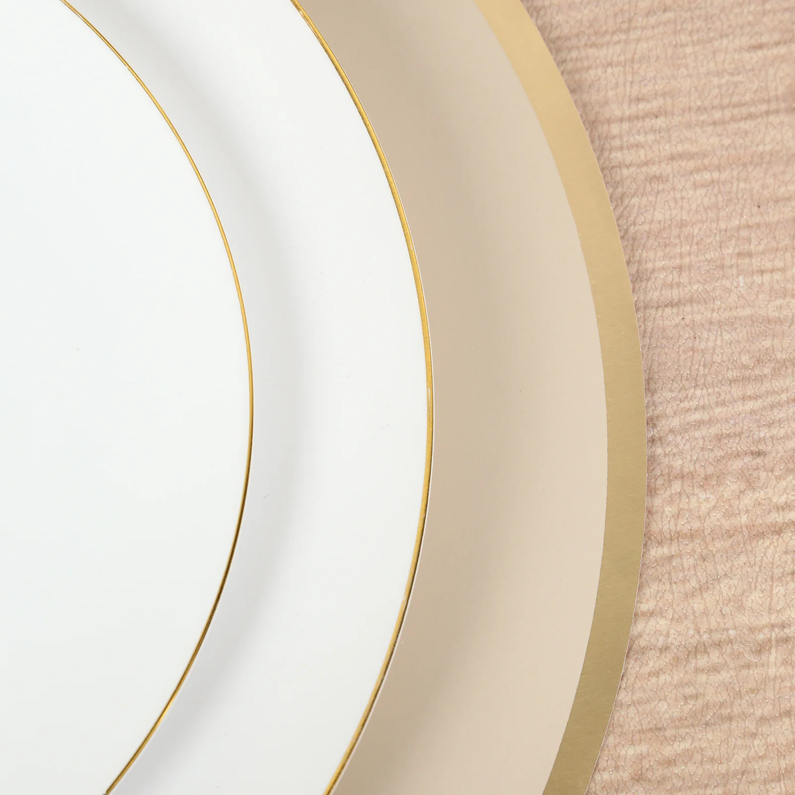 50 Pack Disposable Table Placemats 13" Round Taupe with Gold Rim – Cardboard Charger Plates for Elegant Table Settings, 128 GSM - Image 8