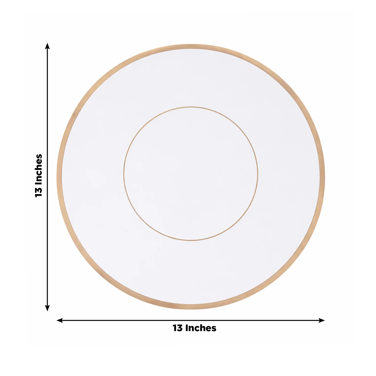 50 Pack Disposable Table Placemats 13" Round White with Gold Rim – Cardboard Charger Plates for Elegant Table Settings, 128 GSM - Image 3