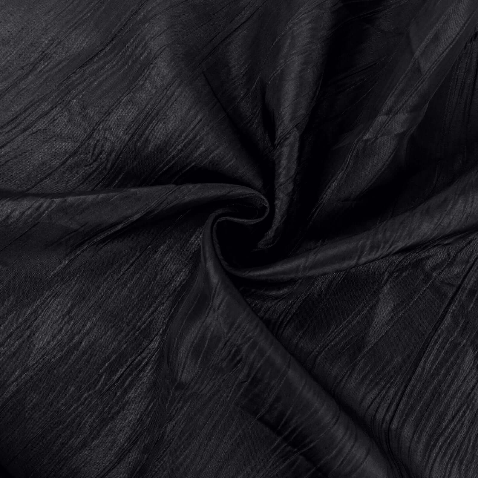 Black Accordion Crinkle Taffeta Fabric Bolt 54"x10 Yards - Image 8