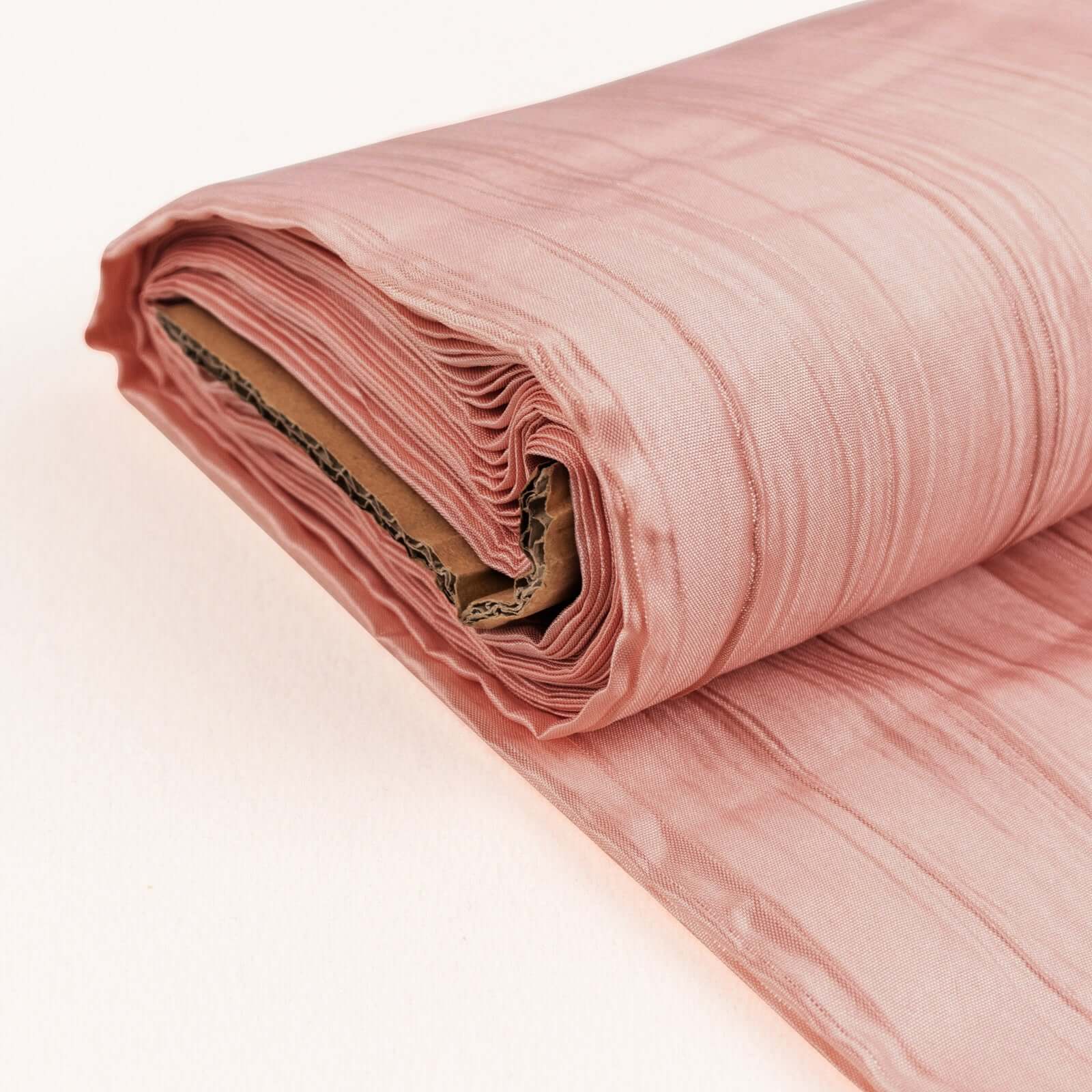 Dusty Rose Accordion Crinkle Taffeta Fabric Bolt 54"x10 Yards - Image 3