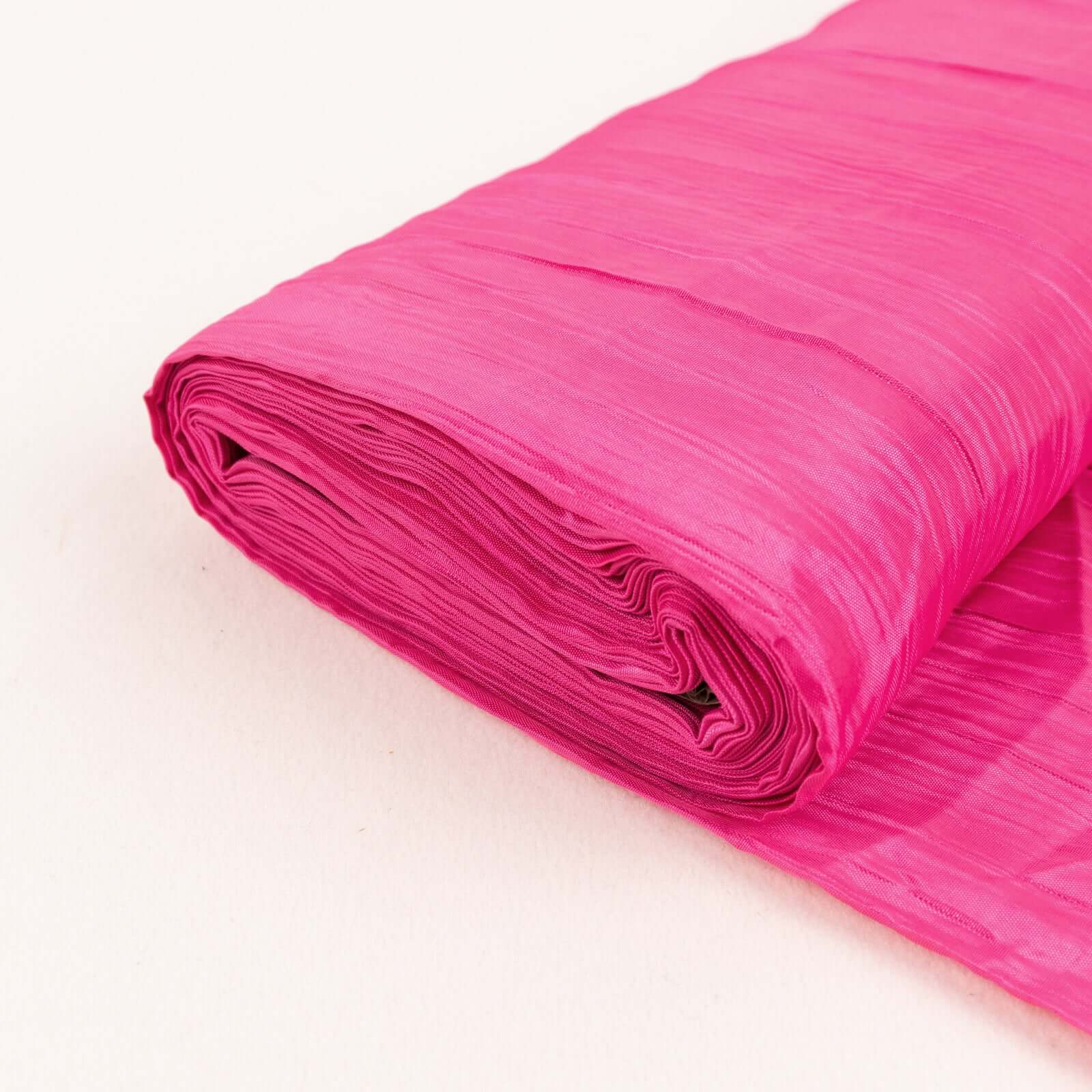 Fuchsia Accordion Crinkle Taffeta Fabric Bolt 54"x10 Yards - Image 3