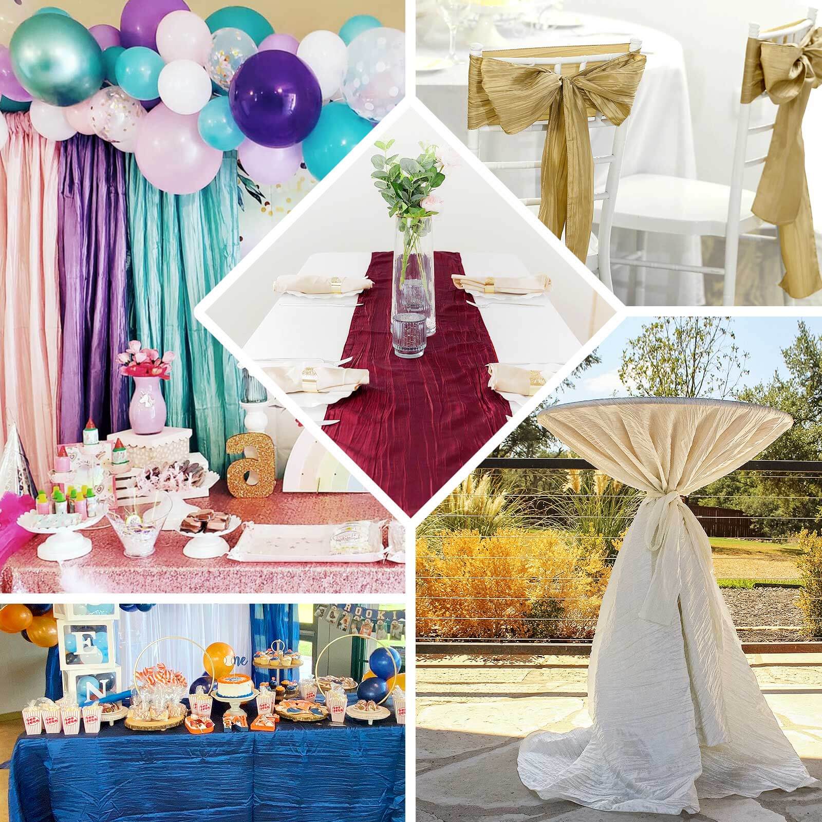 Fuchsia Accordion Crinkle Taffeta Fabric Bolt 54"x10 Yards - Image 5