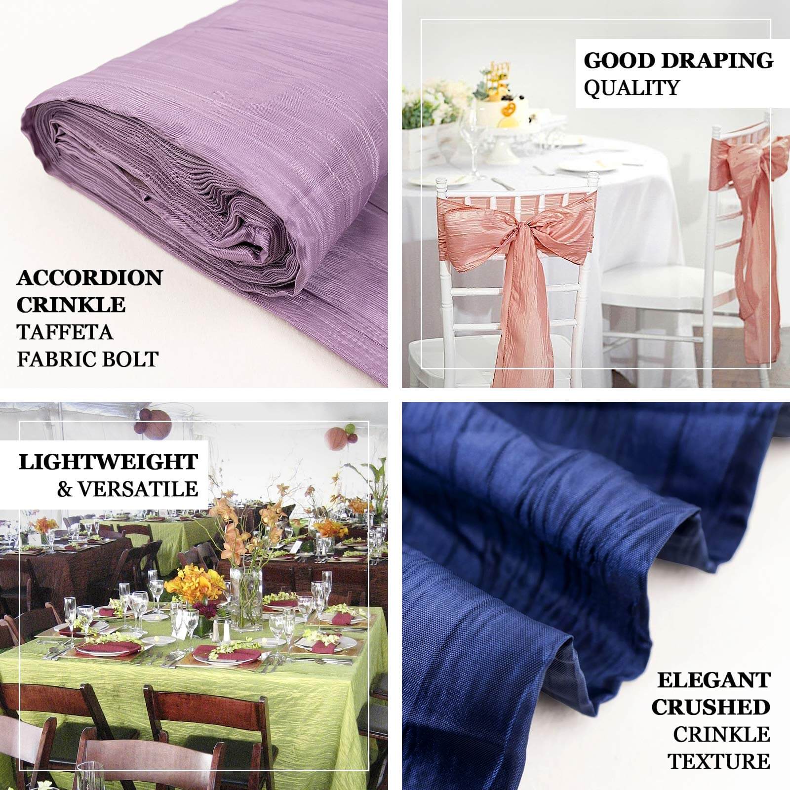 Gold Accordion Crinkle Taffeta Fabric Bolt 54"x10 Yards - Image 4