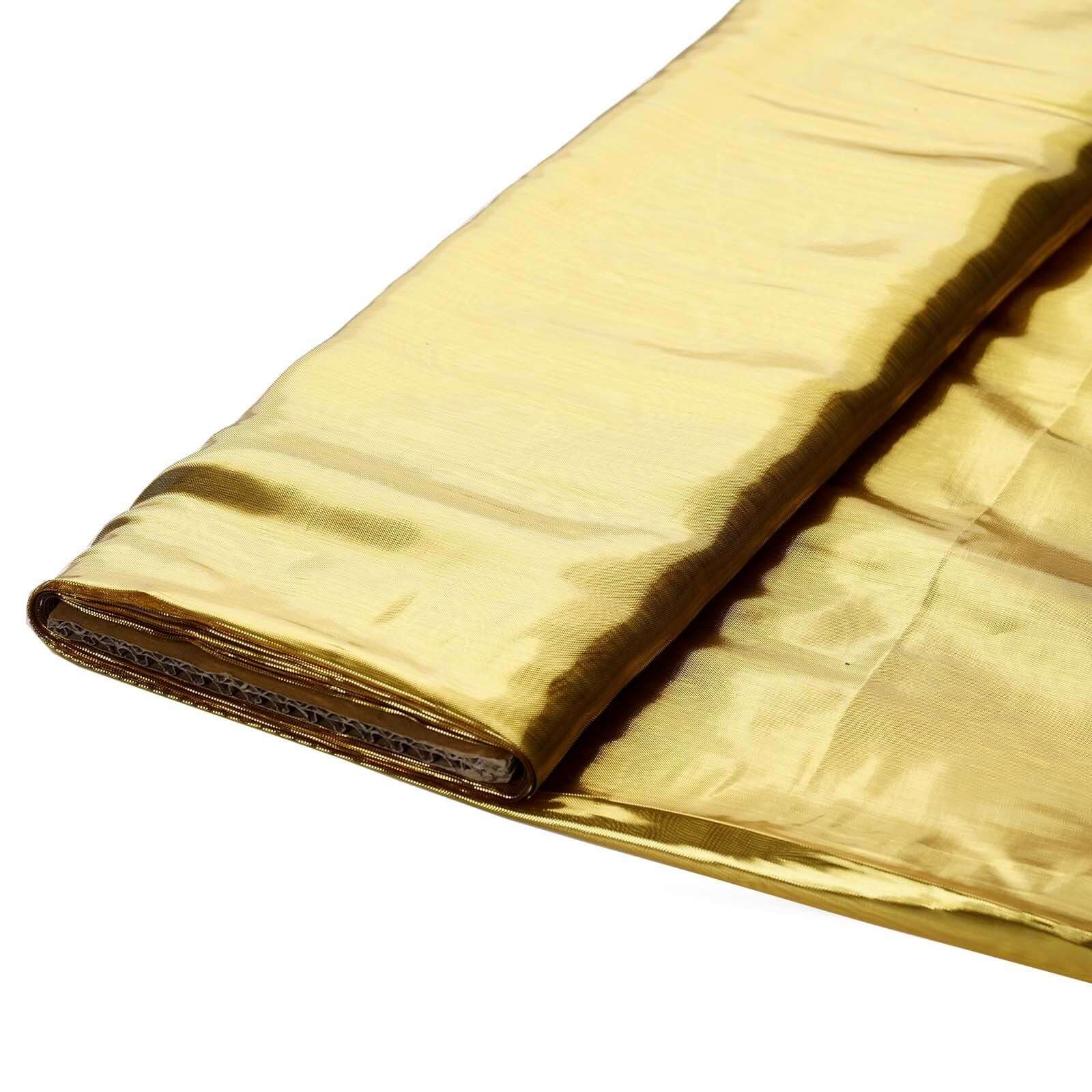 Shiny Metallic Gold Polyester Lame Fabric Bolt, DIY Craft Fabric Roll 54"x10 Yards - Image 3