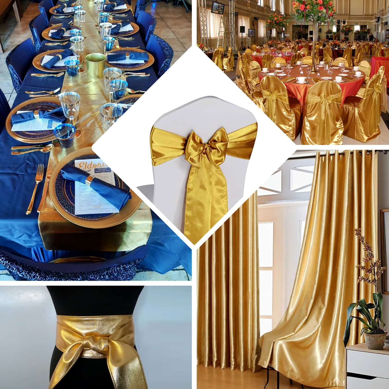 Shiny Metallic Gold Polyester Lame Fabric Bolt, DIY Craft Fabric Roll 54"x10 Yards - Image 5