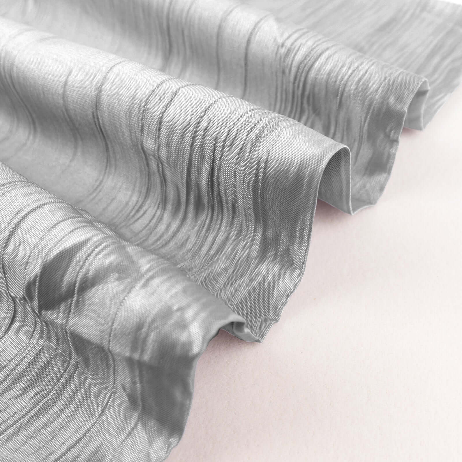 Silver Accordion Crinkle Taffeta Fabric Bolt 54"x10 Yards - Image 7