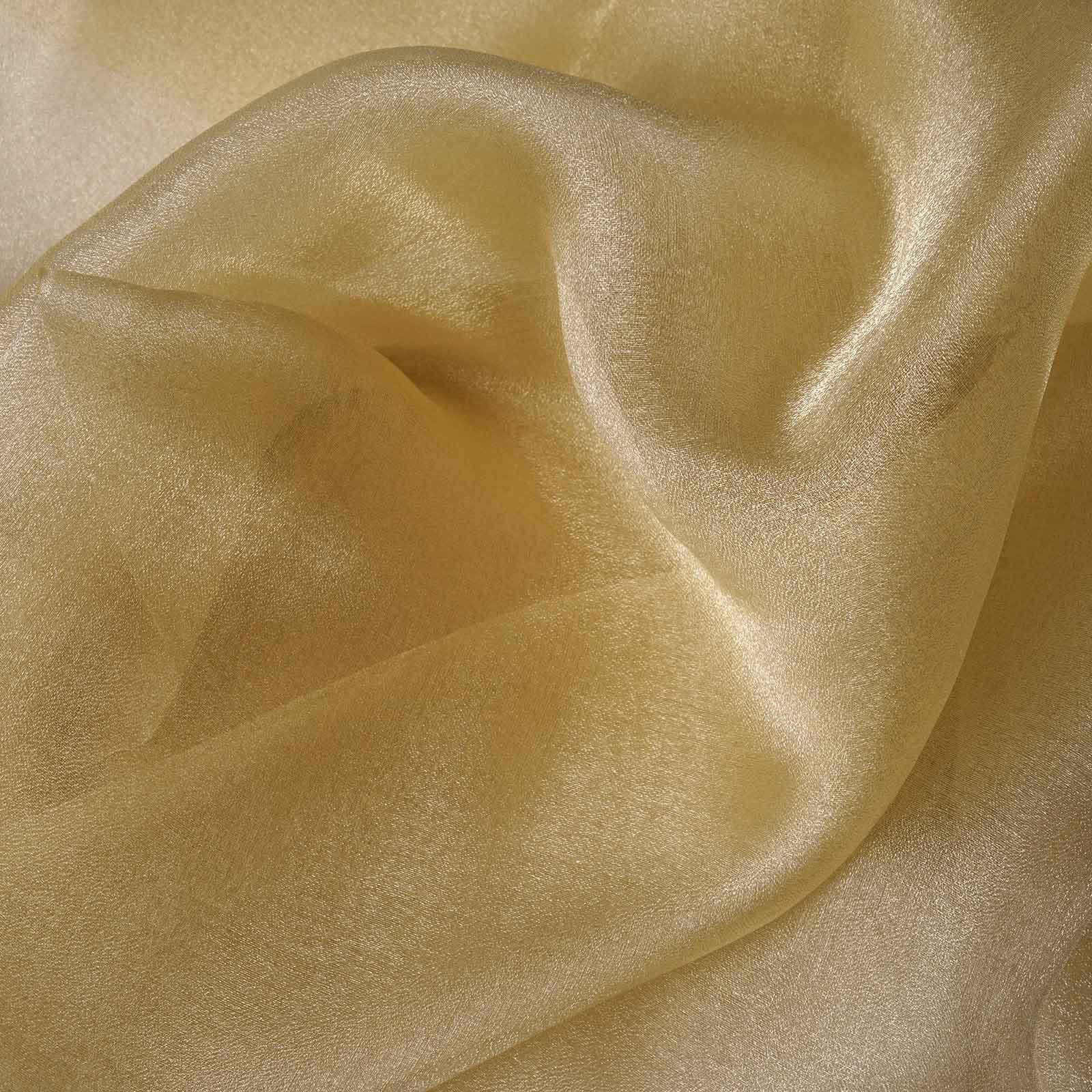 Champagne Solid Sheer Chiffon Fabric Bolt, DIY Voile Drapery Fabric 54"x10yd - Image 3