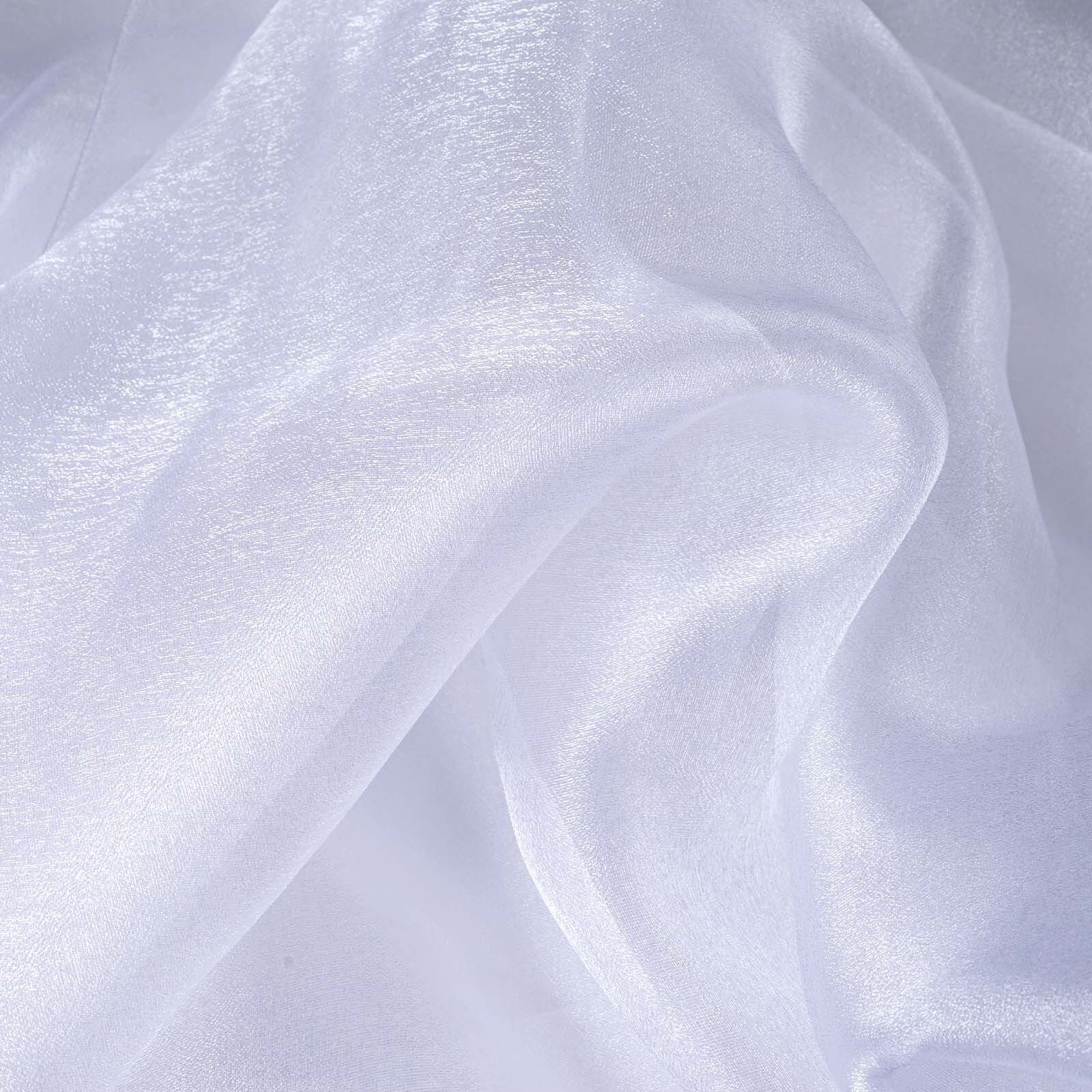 White Solid Sheer Chiffon Fabric Bolt, DIY Voile Drapery Fabric 54"x10yd - Image 3