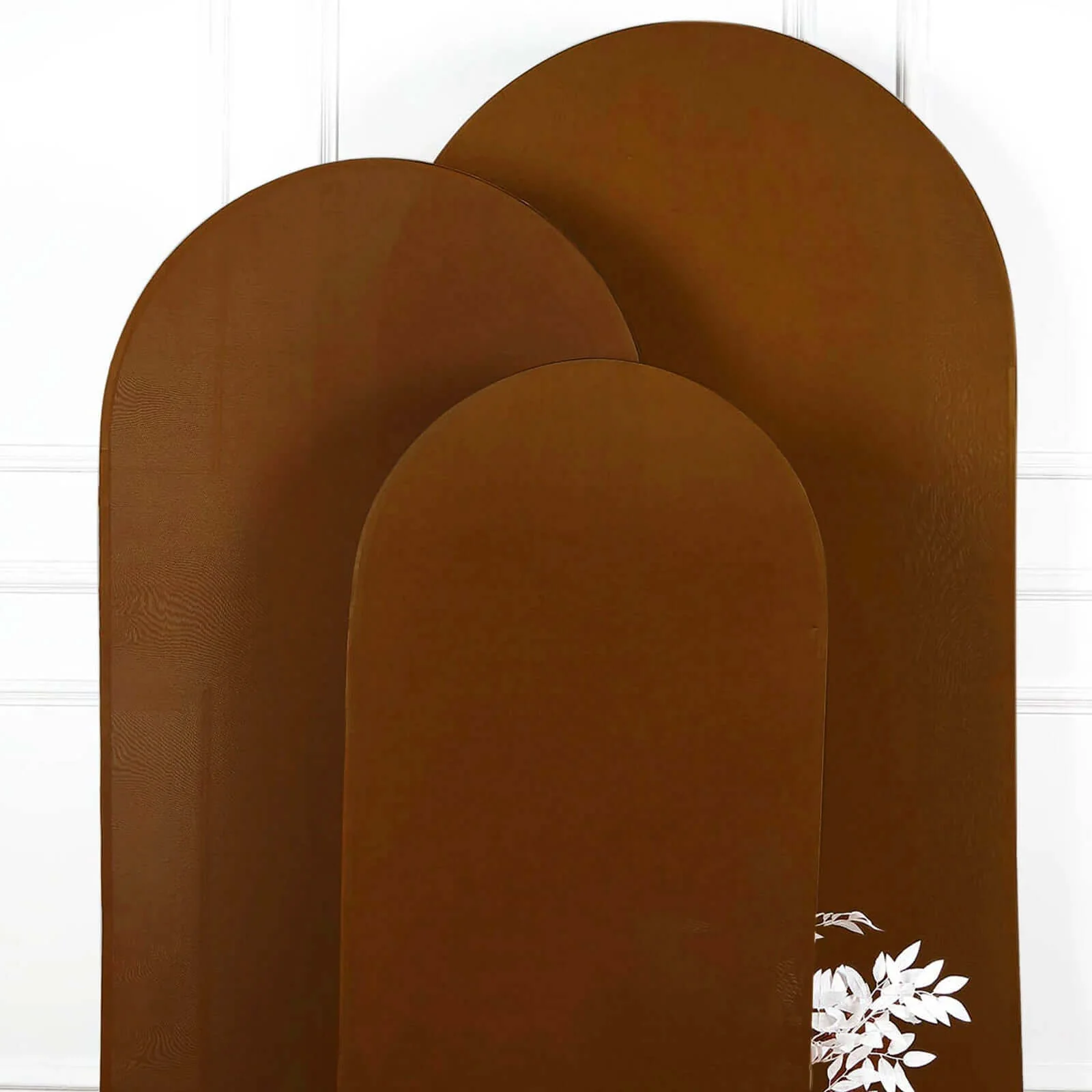 Cinnamon Brown Spandex Fitted Wedding Arch Cover For Round Top Chiara Backdrop Stand 5ft - Image 10