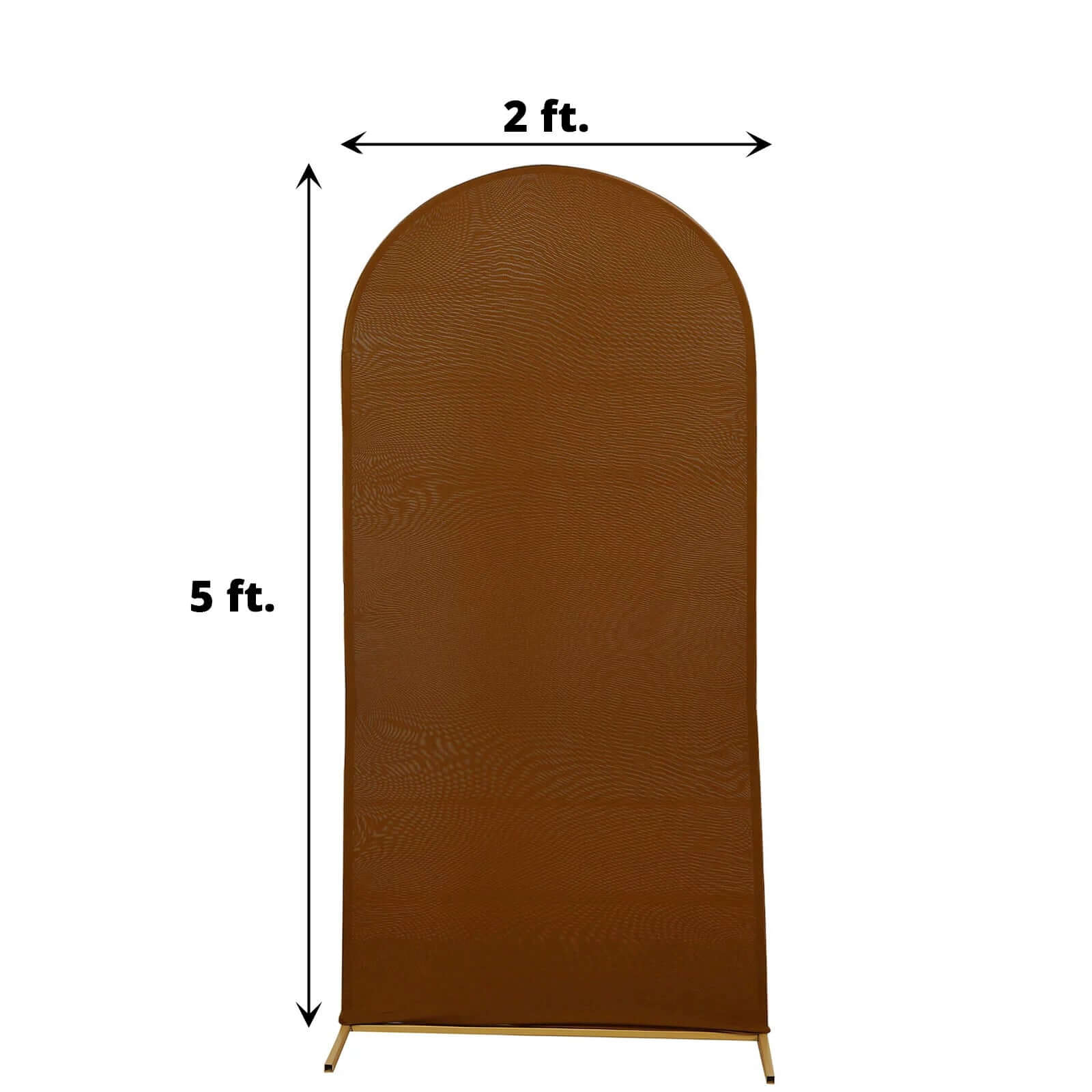 Cinnamon Brown Spandex Fitted Wedding Arch Cover For Round Top Chiara Backdrop Stand 5ft - Image 3