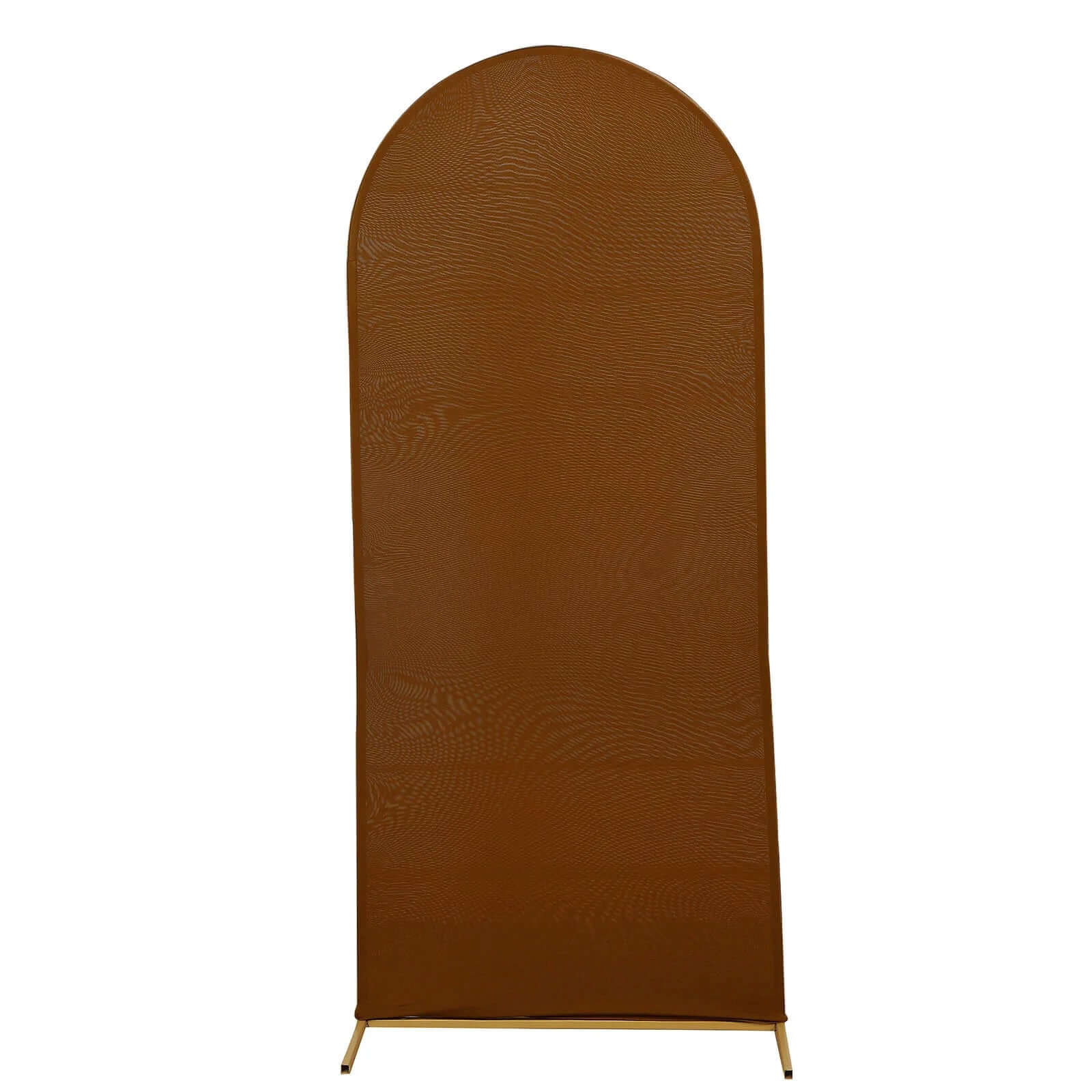 Cinnamon Brown Spandex Fitted Wedding Arch Cover For Round Top Chiara Backdrop Stand 5ft - Image 6