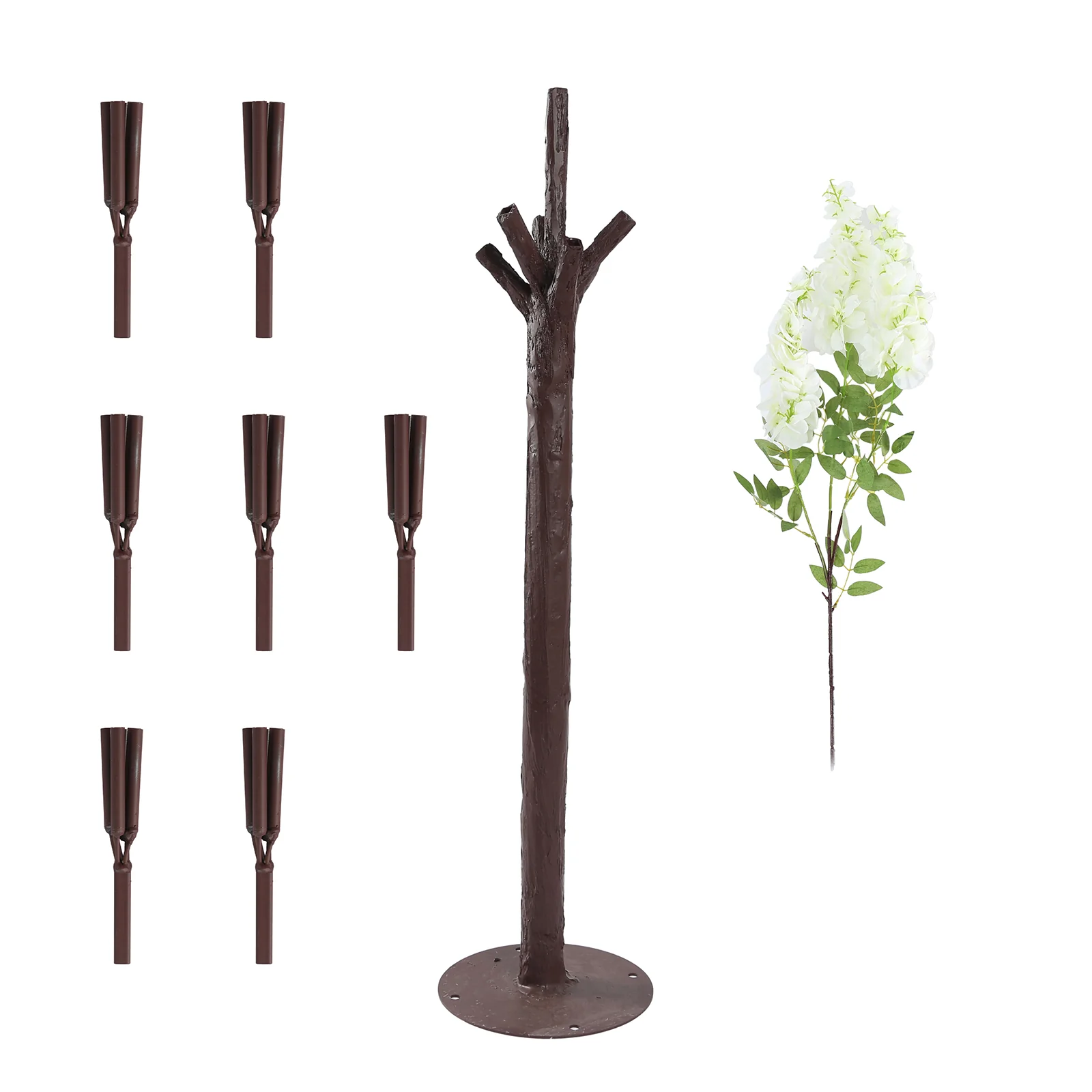 5ft Freestanding White Wisteria Tree – Romantic Faux Flower Decor for Aisles & Photo Backdrops - Image 6