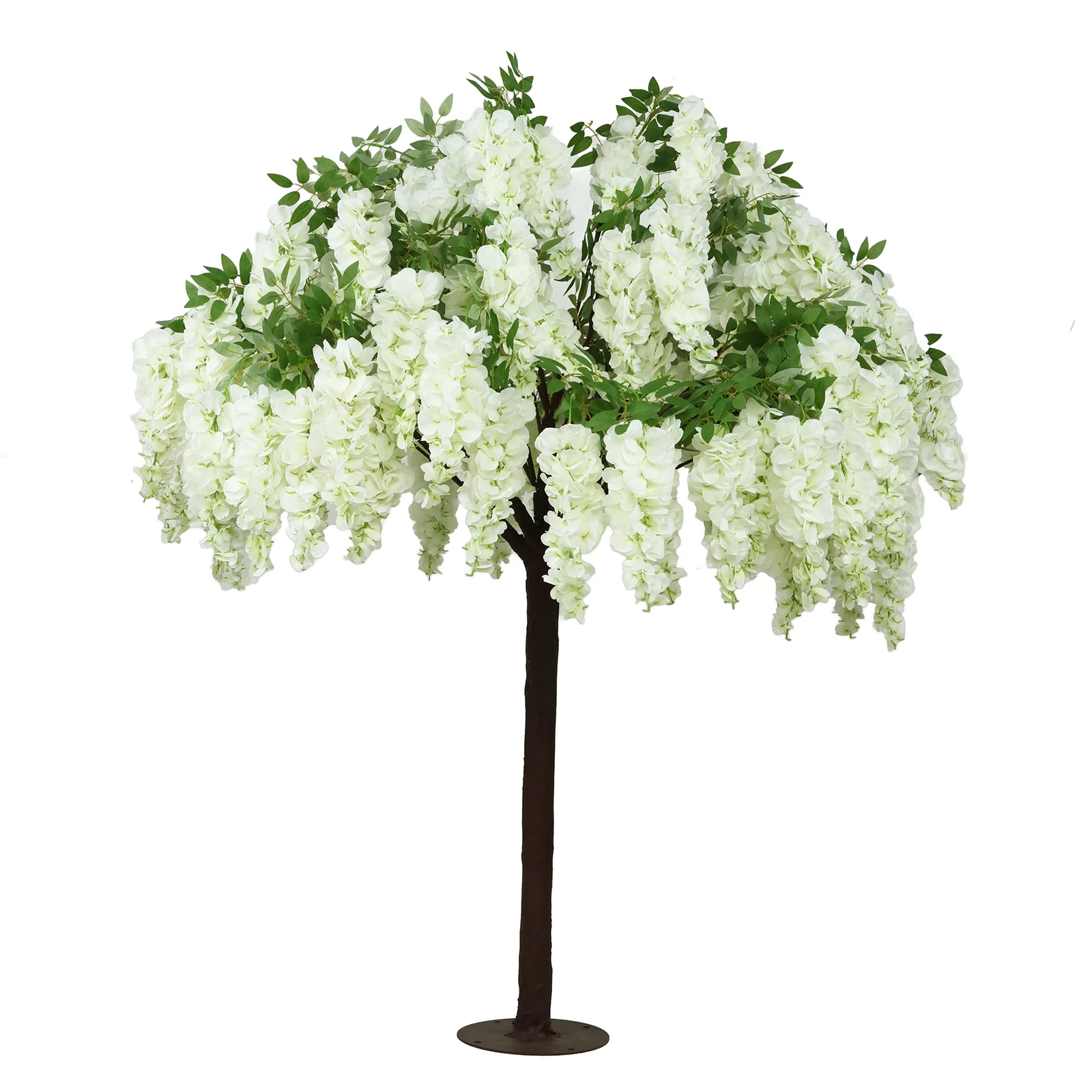 5ft Freestanding White Wisteria Tree – Romantic Faux Flower Decor for Aisles & Photo Backdrops - Image 7