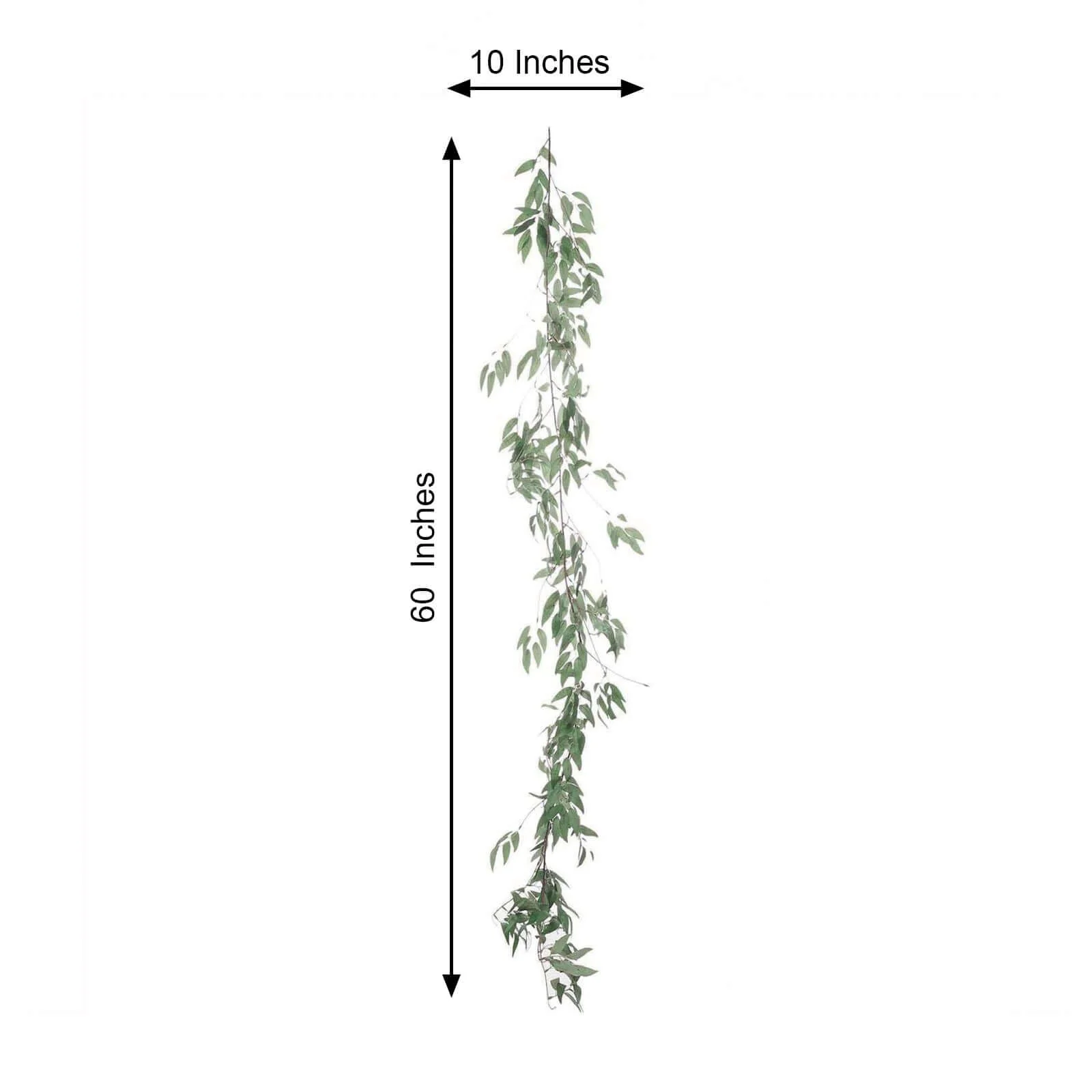 Frosted Real Touch Artificial Willow Leaf Garland, Flexible Vine 5ft - Image 3