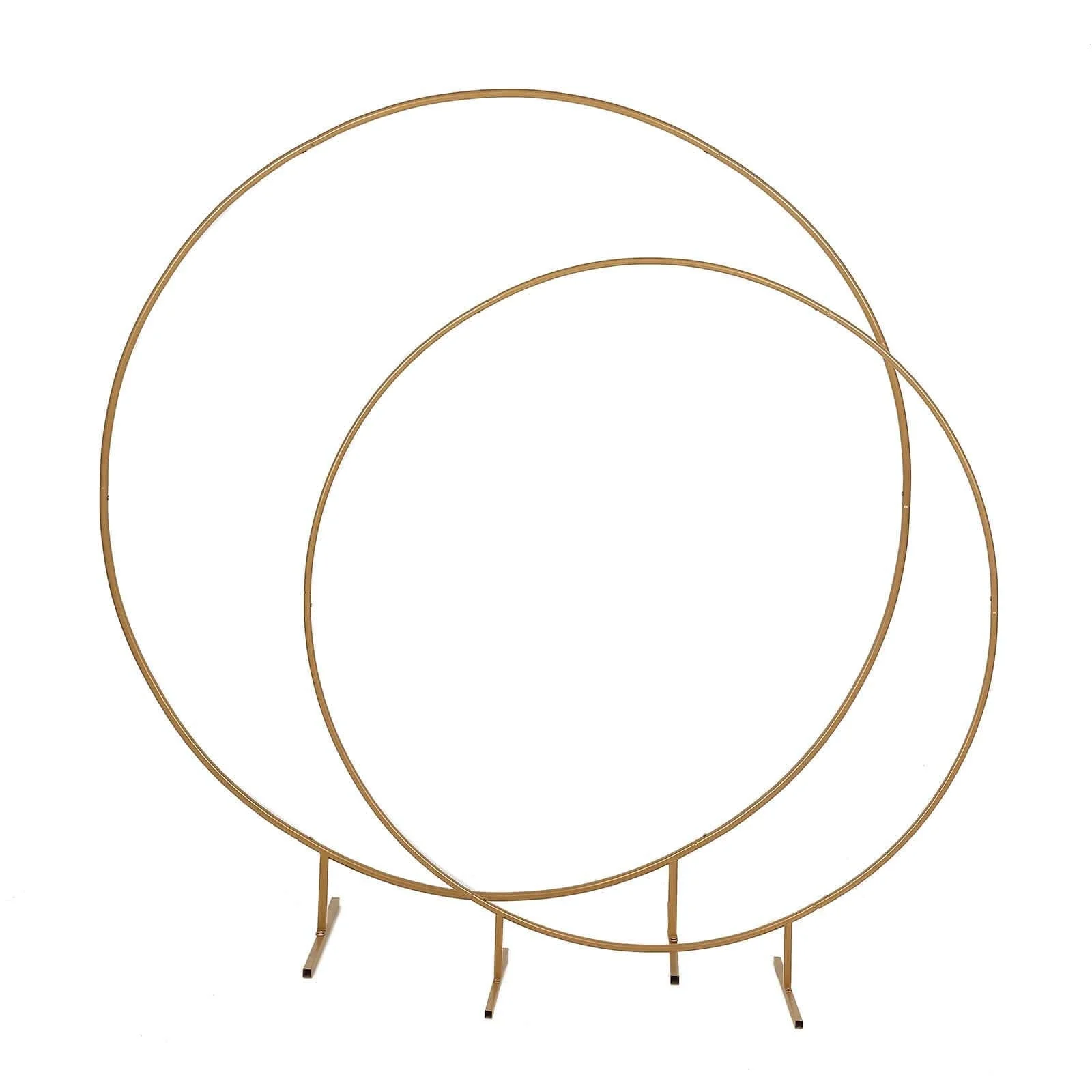 Gold Metal Balloon Circle Flower Frame Photo Backdrop, Round Wedding Arch Arbor 5ft - Image 8