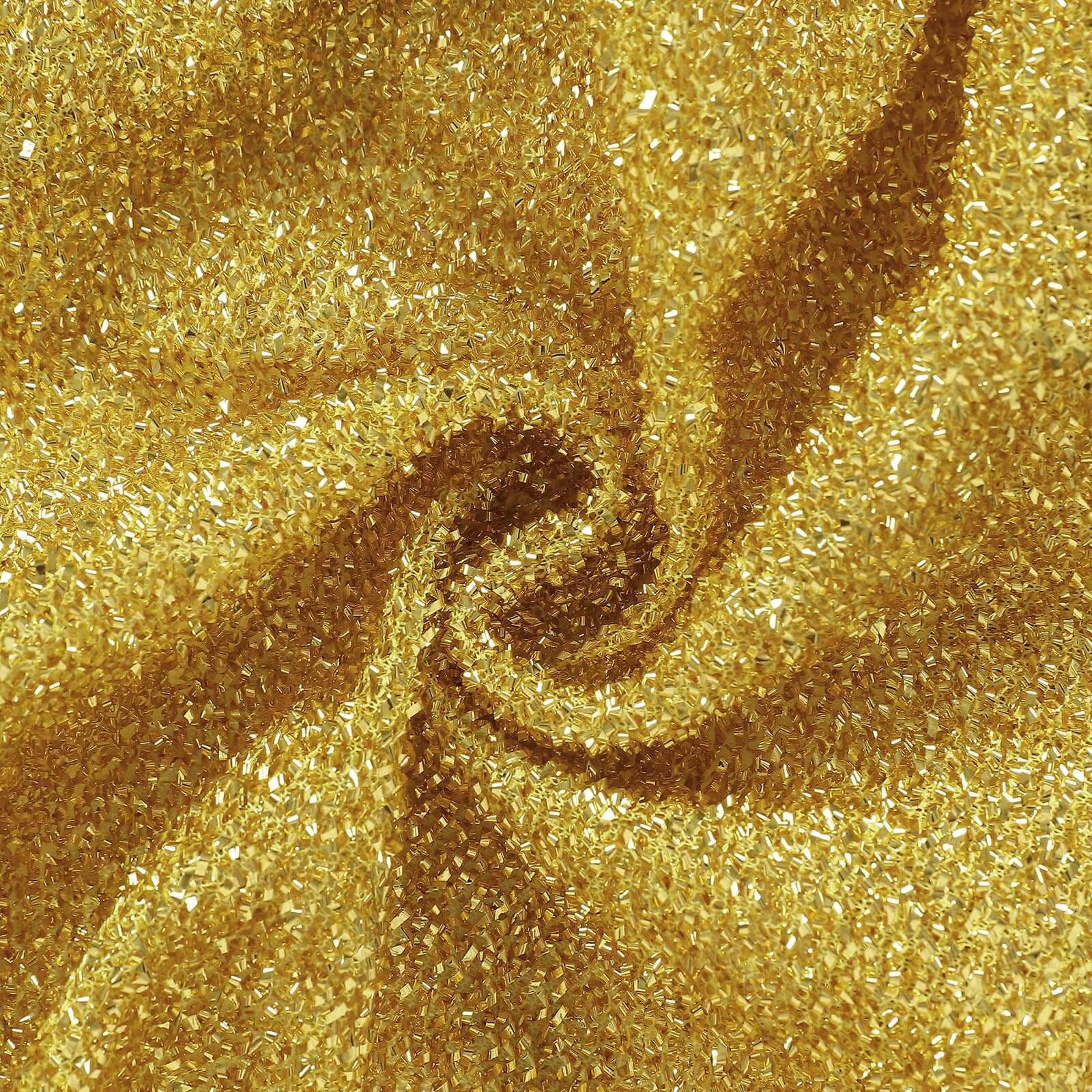 Gold Shimmer Tinsel Spandex Wedding Arch Cover For Fitted Round Top Chiara Backdrop Stand 5ft - Image 12