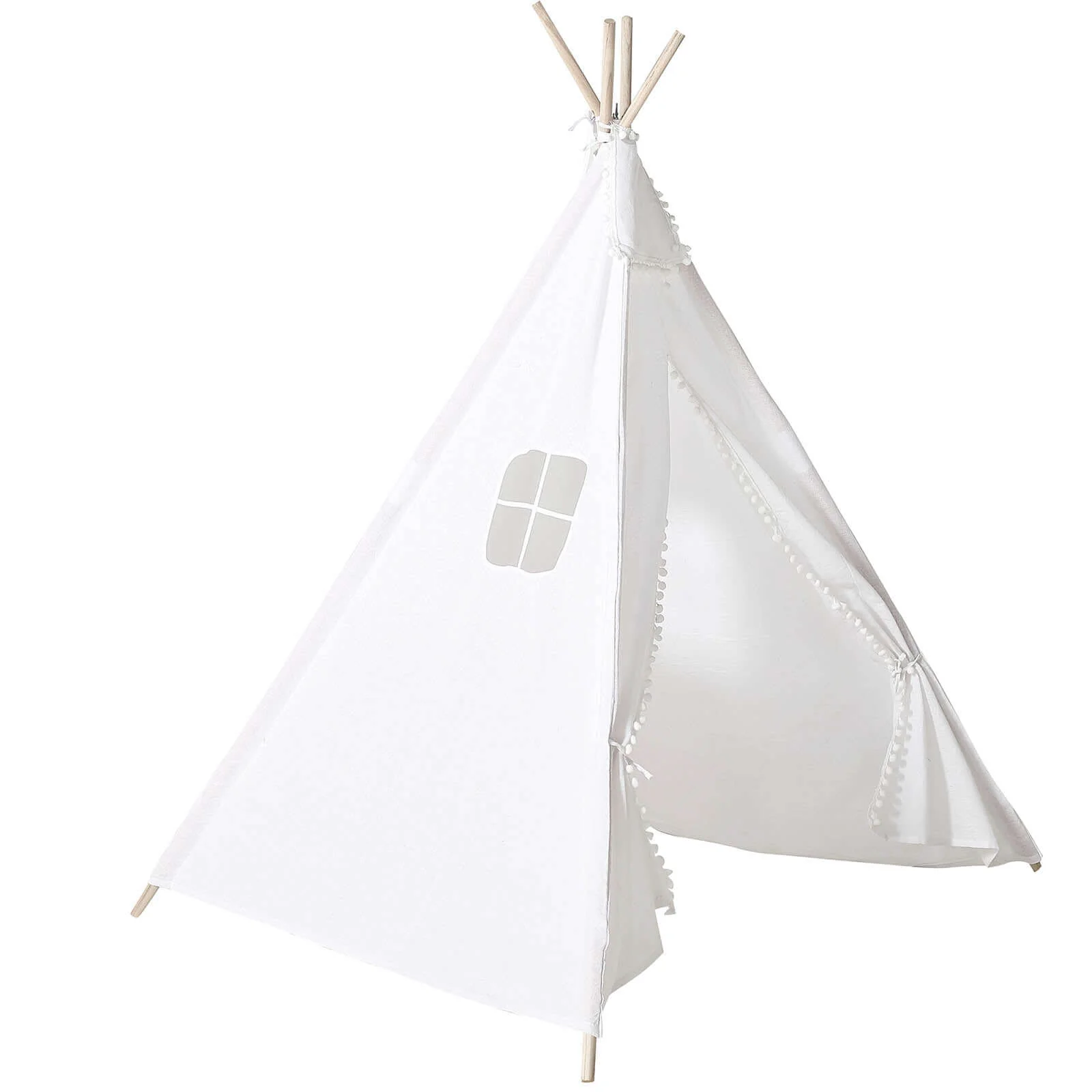 Kids Linen Teepee Play Tent, Toddler Indoor/Outdoor Playhouse With Window 5ft - Image 16