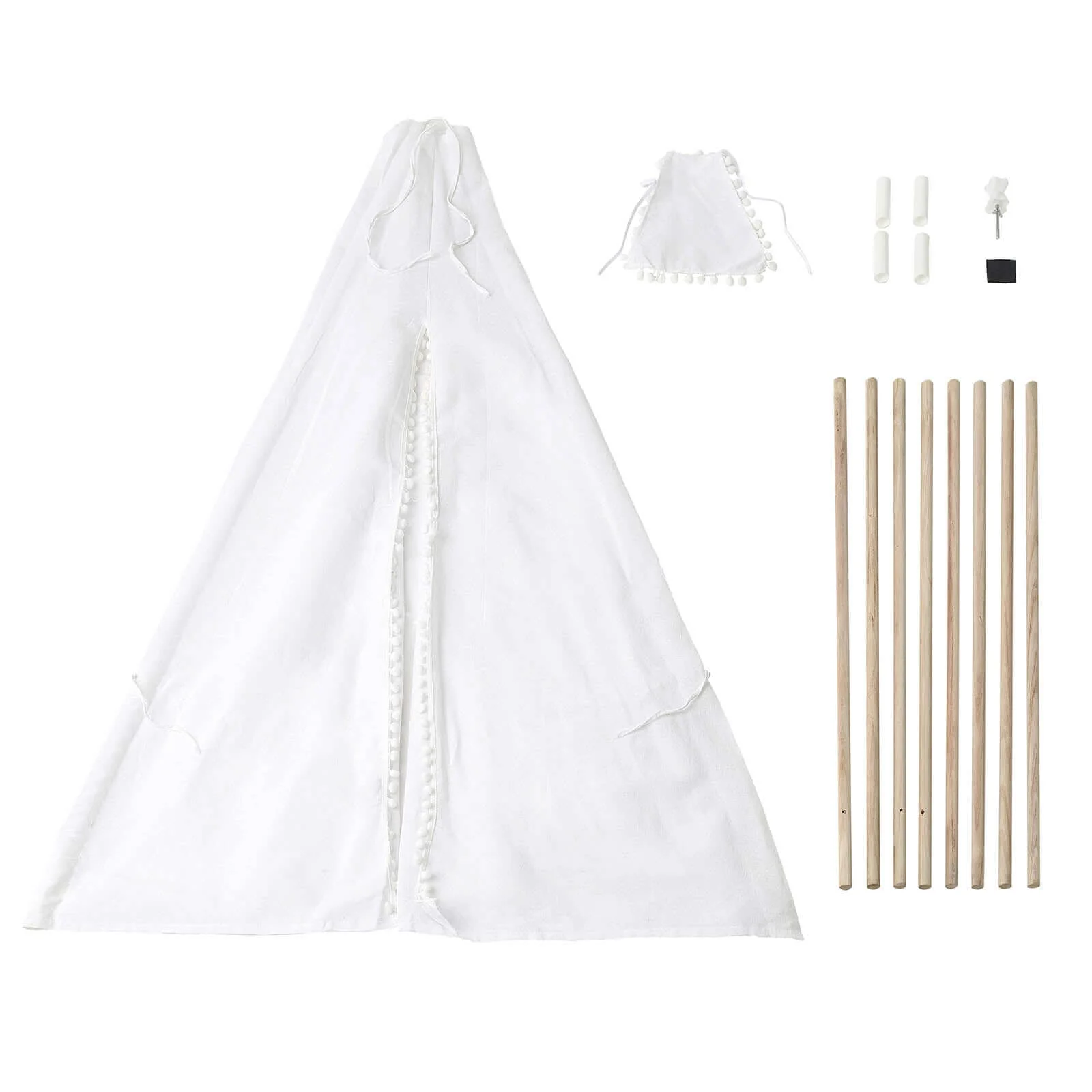 Kids Linen Teepee Play Tent, Toddler Indoor/Outdoor Playhouse With Window 5ft - Image 6