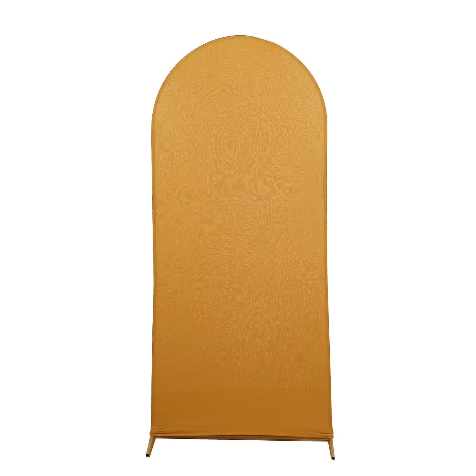 Matte Gold Spandex Fitted Wedding Arch Cover For Round Top Chiara Backdrop Stand 5ft - Image 6