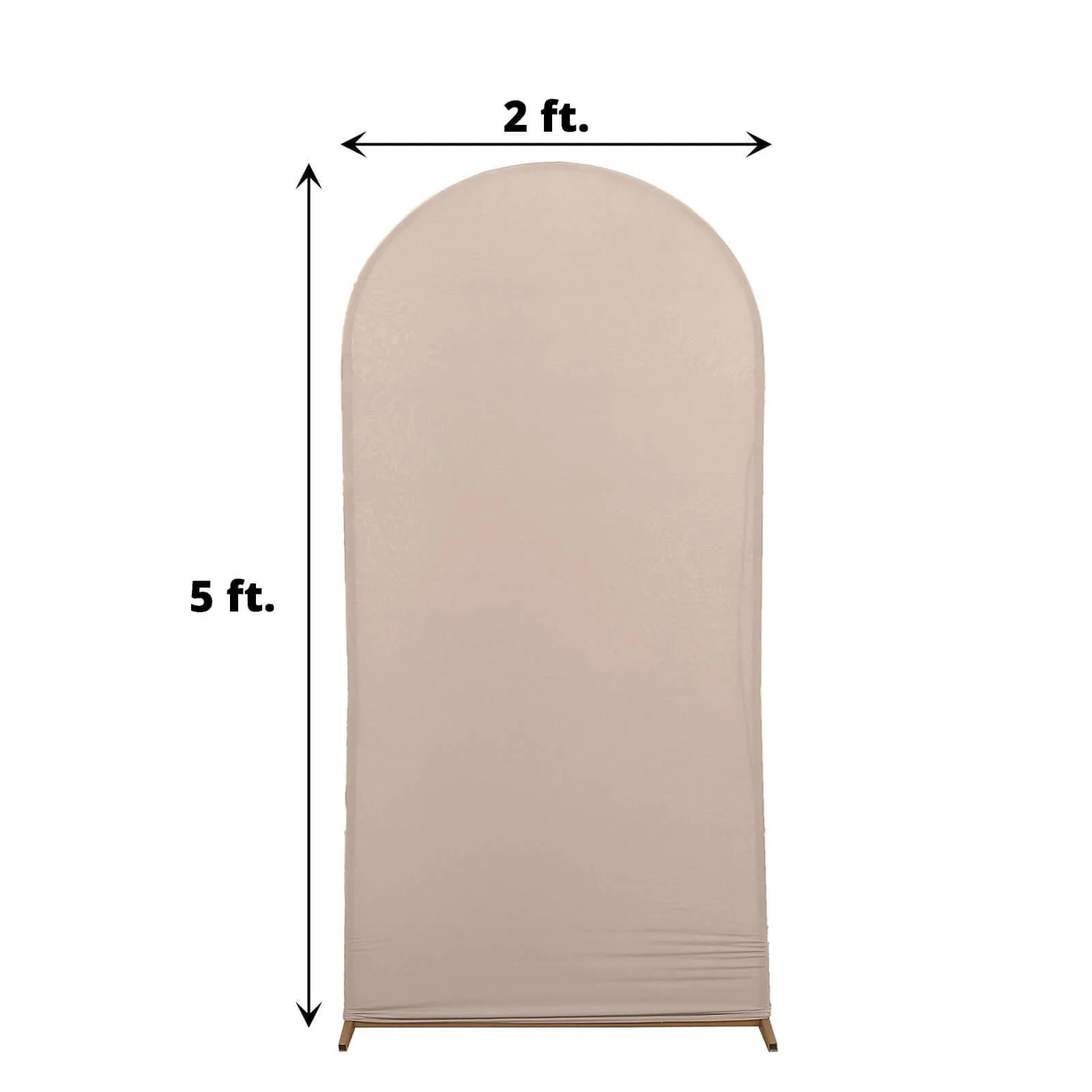 Matte Nude Spandex Fitted Wedding Arch Cover For Round Top Chiara Backdrop Stand 5ft - Image 3