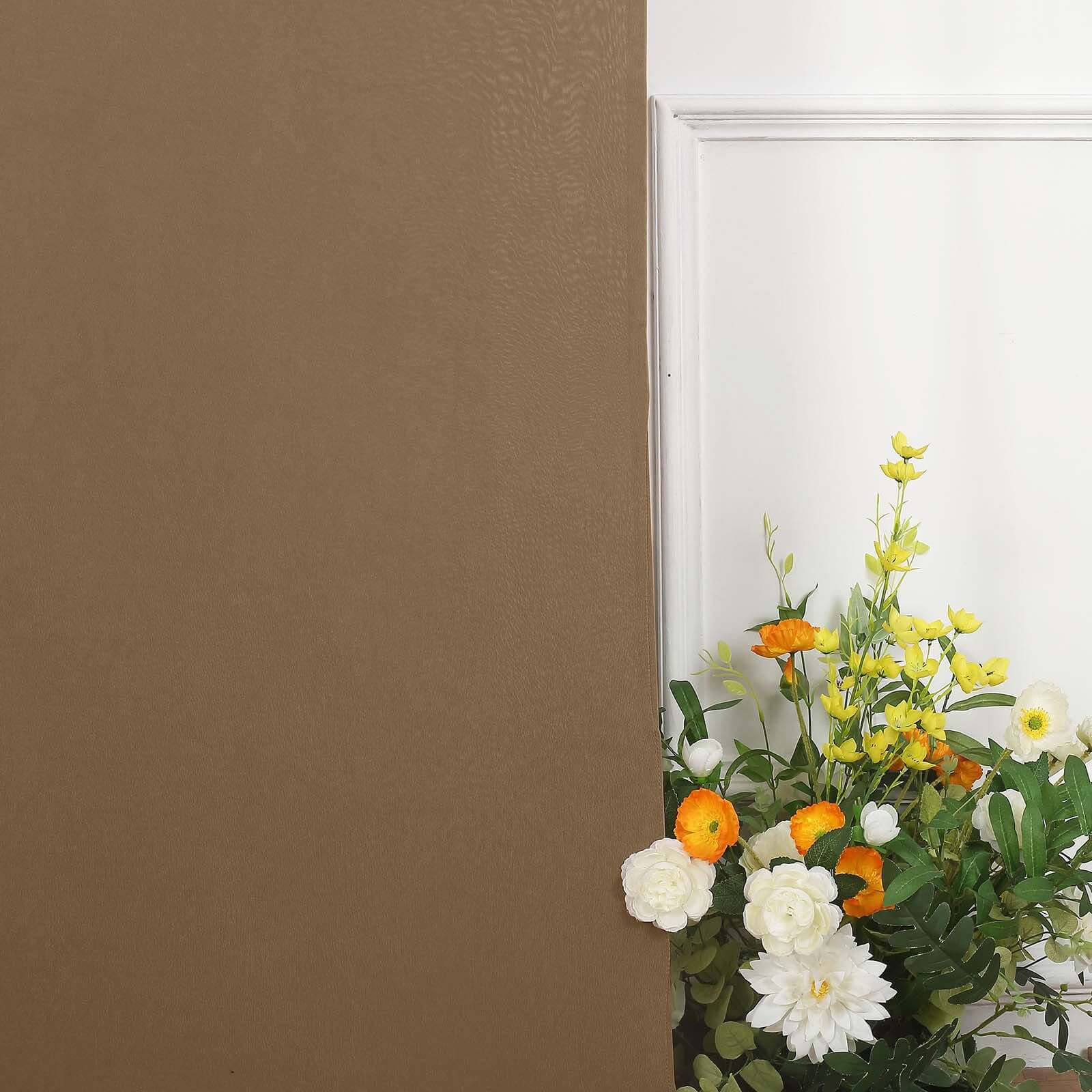 Matte Taupe Spandex Fitted Wedding Arch Cover For Round Top Chiara Backdrop Stand 5ft - Image 11