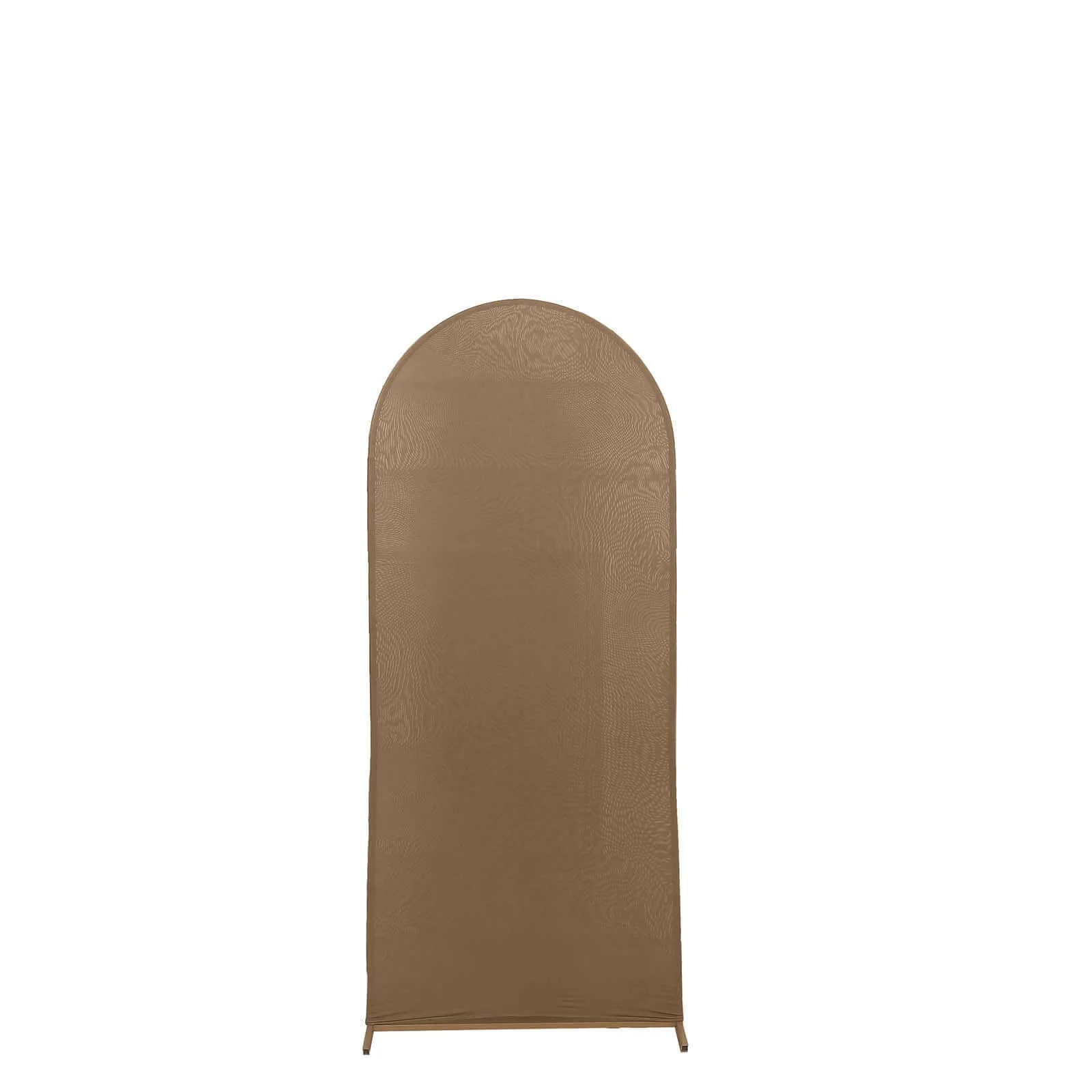 Matte Taupe Spandex Fitted Wedding Arch Cover For Round Top Chiara Backdrop Stand 5ft - Image 6