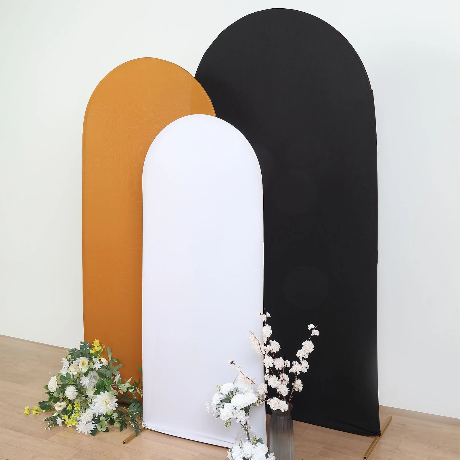 Matte White Spandex Fitted Wedding Arch Cover For Round Top Chiara Backdrop Stand 5ft - Image 2