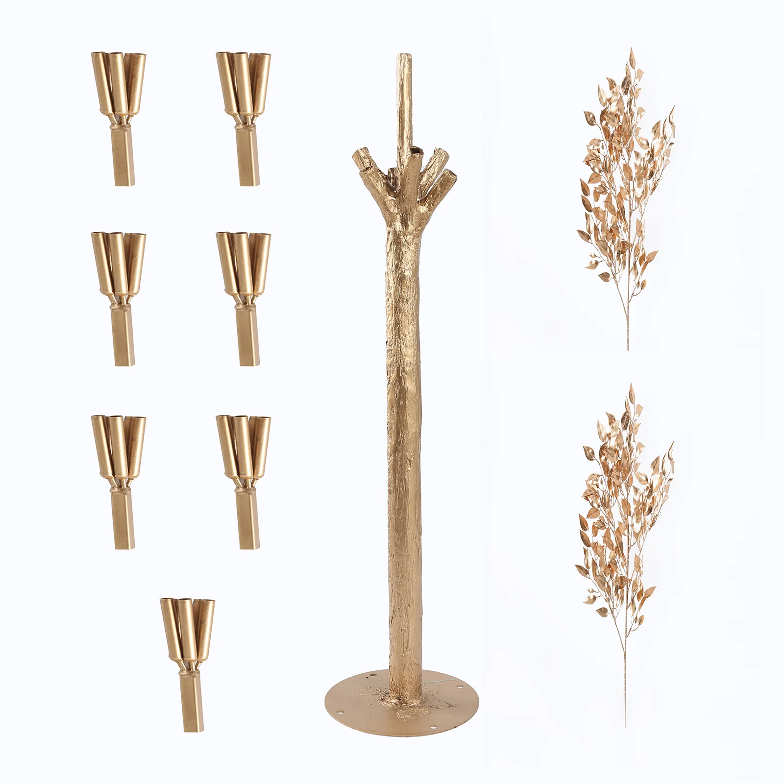 5ft Metallic Gold Faux Leaf Trees – Indoor Event Décor with Realistic Trunk Base - Image 6