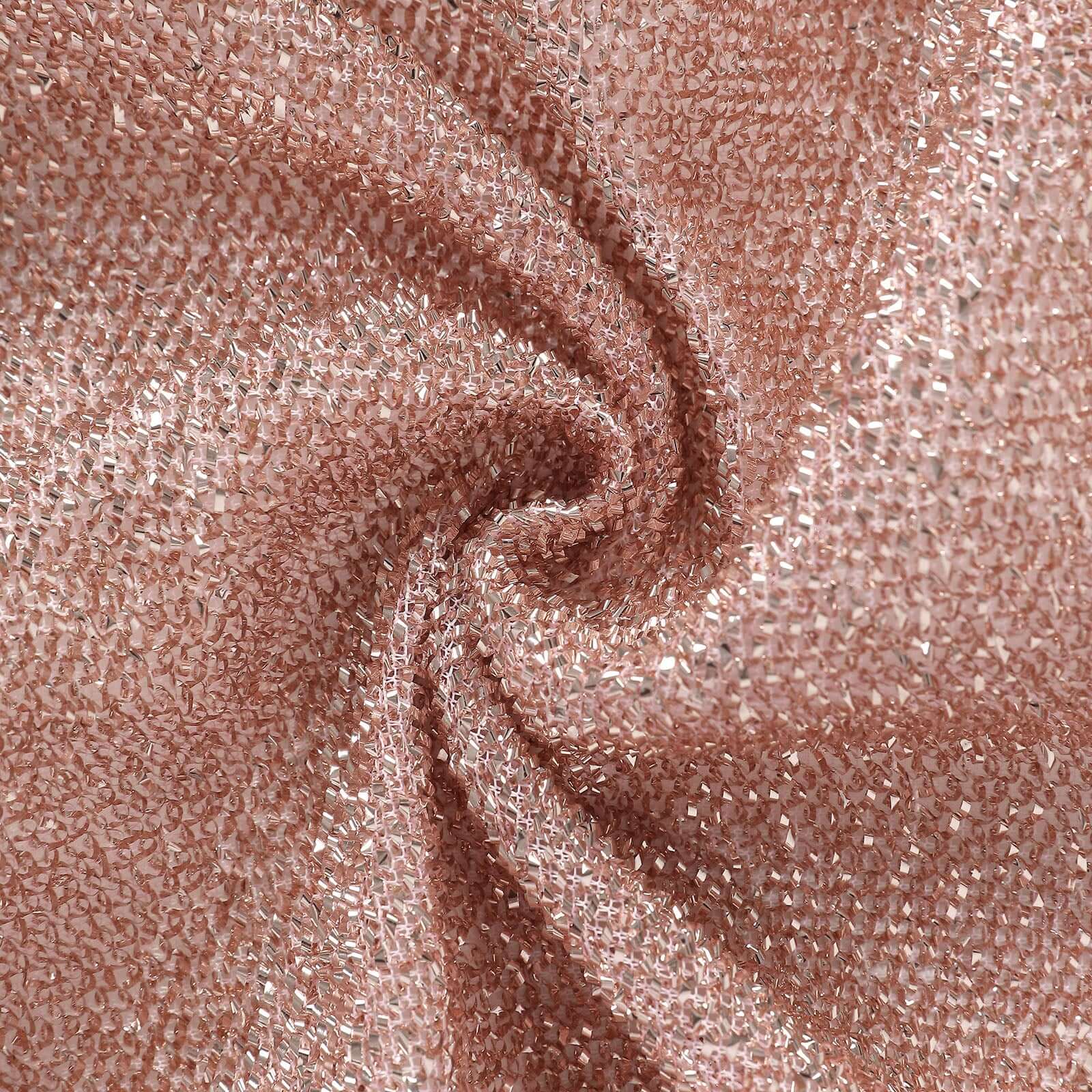 Rose Gold Shimmer Tinsel Spandex Wedding Arch Cover For Fitted Round Top Chiara Backdrop Stand 5ft - Image 11