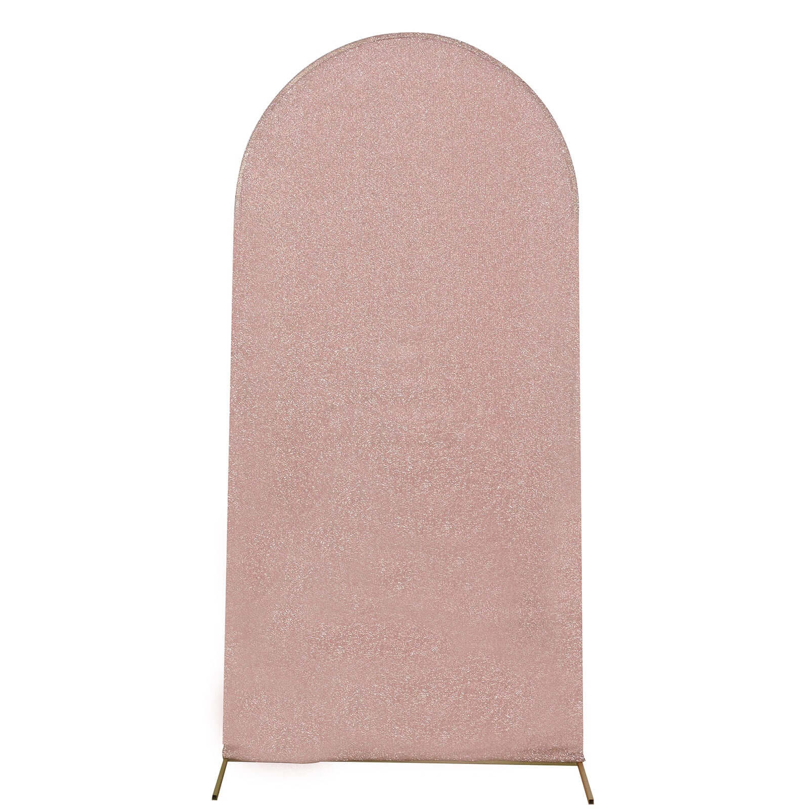Rose Gold Shimmer Tinsel Spandex Wedding Arch Cover For Fitted Round Top Chiara Backdrop Stand 5ft - Image 6