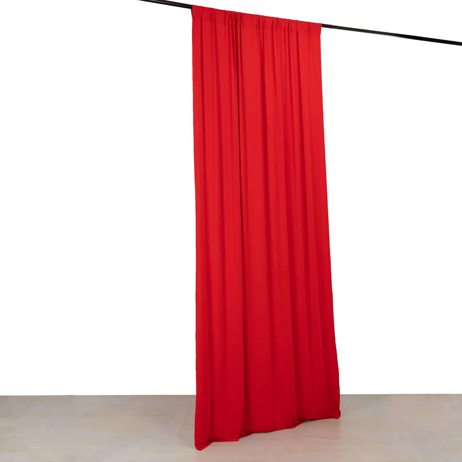 Red 4-Way Stretch Spandex Backdrop Drape Curtain, Wrinkle Free Event Divider Panel with Rod Pockets - 5ftx10ft - Image 3