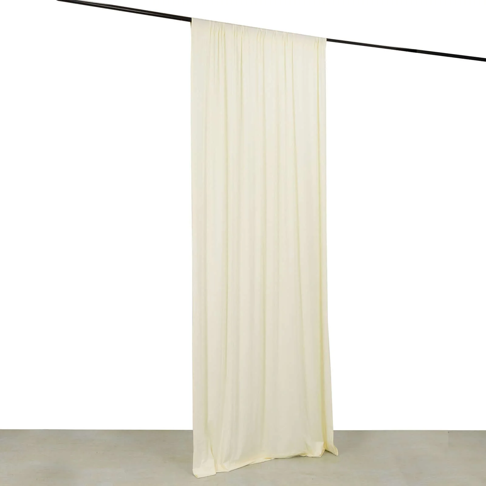 Ivory 4-Way Stretch Spandex Backdrop Drape Curtain, Wrinkle Free Event Divider Panel with Rod Pockets - 5ftx10ft - Image 3