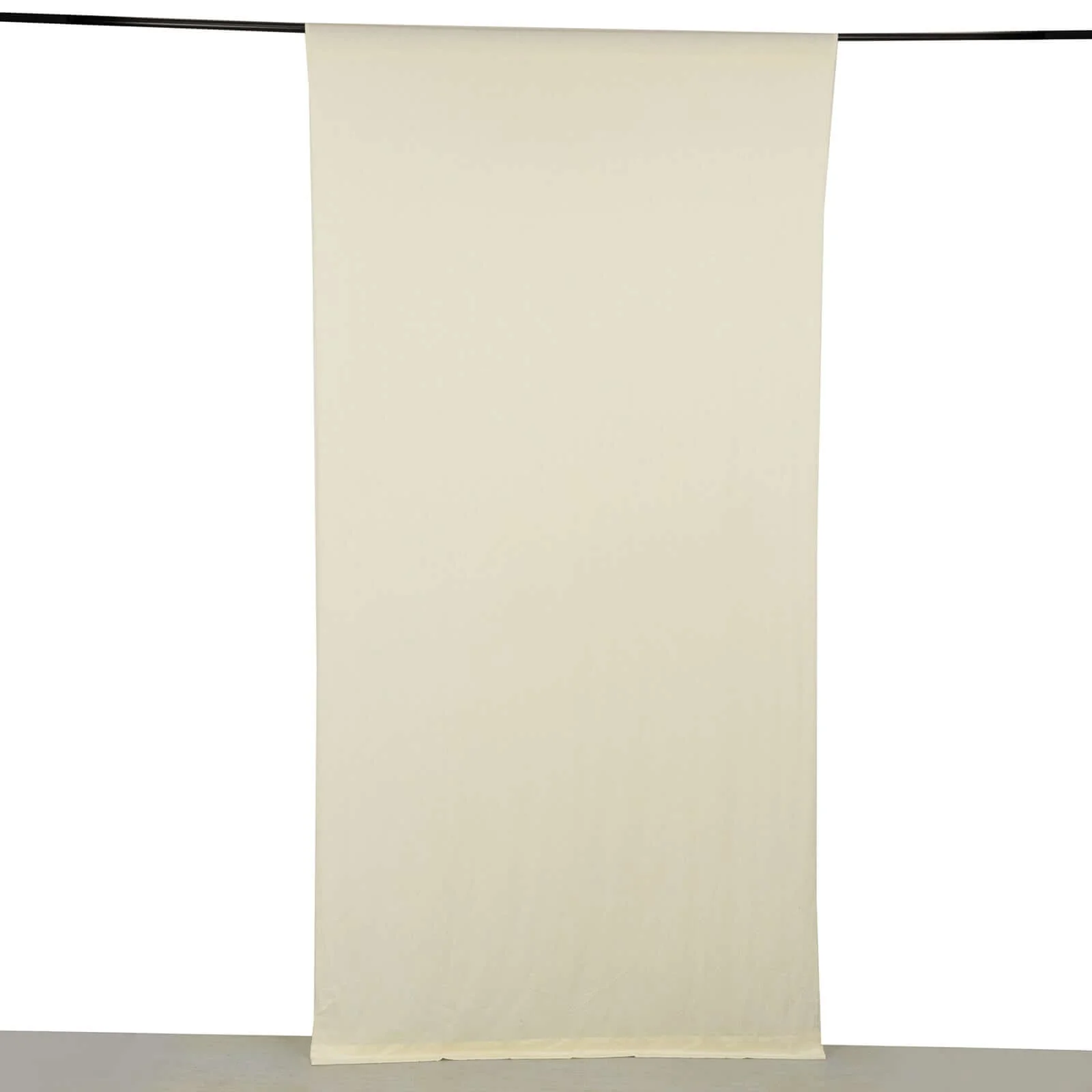 Ivory 4-Way Stretch Spandex Backdrop Drape Curtain, Wrinkle Free Event Divider Panel with Rod Pockets - 5ftx10ft - Image 6