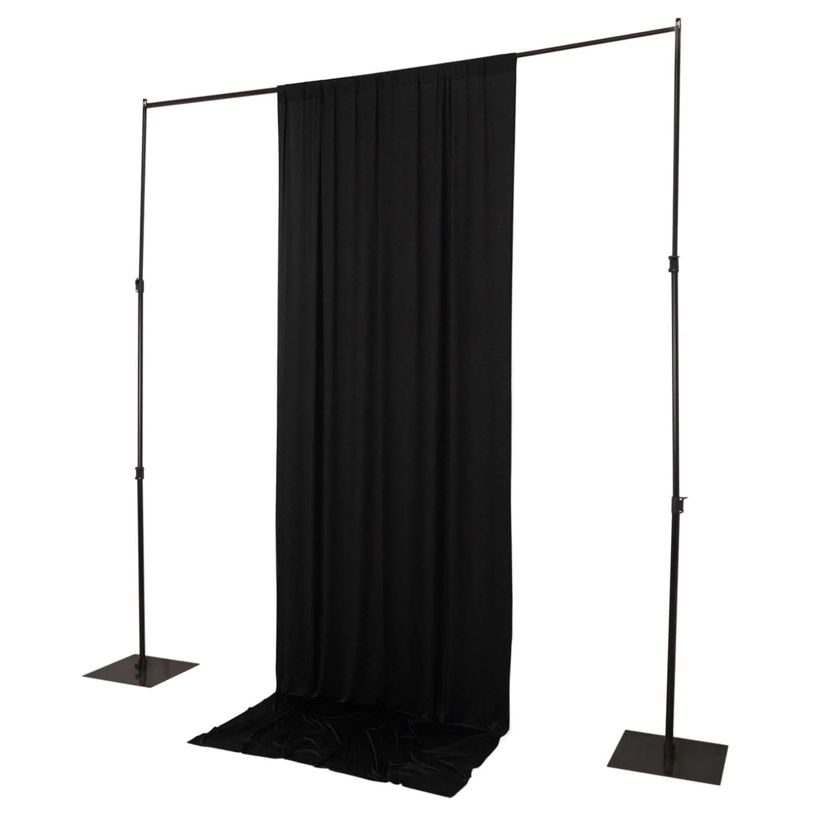 Black 4-Way Stretch Spandex Backdrop Drape Curtain, Wrinkle Free Event Divider Panel with Rod Pockets - 5ftx12ft - Image 6