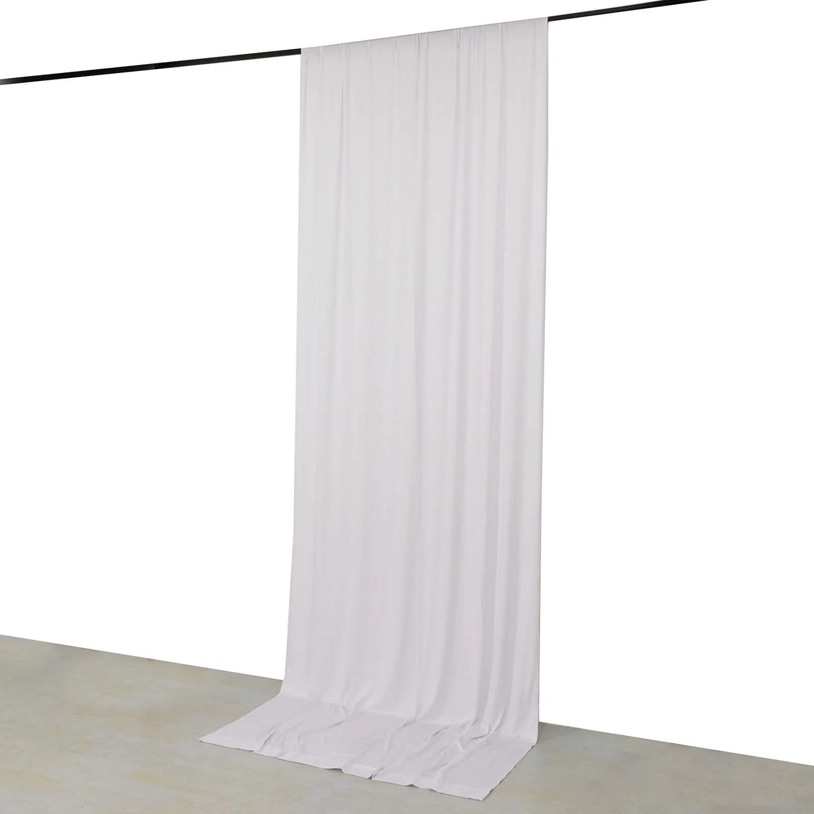 White 4-Way Stretch Spandex Backdrop Drape Curtain, Wrinkle Free Event Divider Panel with Rod Pockets - 5ftx12ft - Image 6
