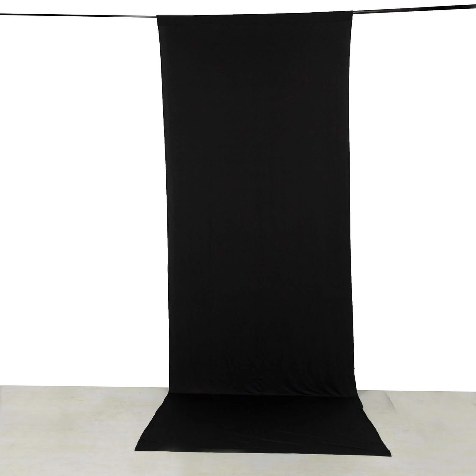 Black 4-Way Stretch Spandex Backdrop Drape Curtain, Wrinkle Free Event Divider Panel with Rod Pockets - 5ftx14ft - Image 2