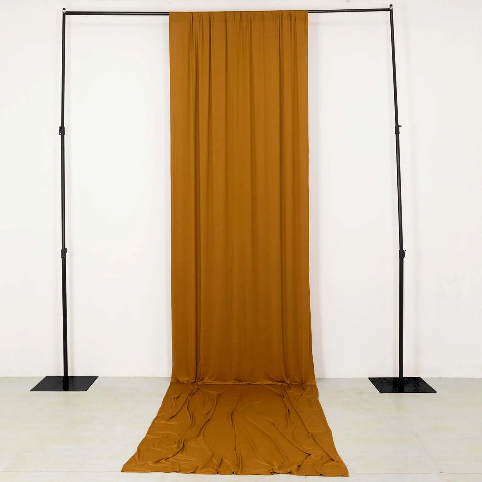 Gold 4-Way Stretch Spandex Backdrop Drape Curtain, Wrinkle Free Event Divider Panel with Rod Pockets - 5ftx16ft - Image 2