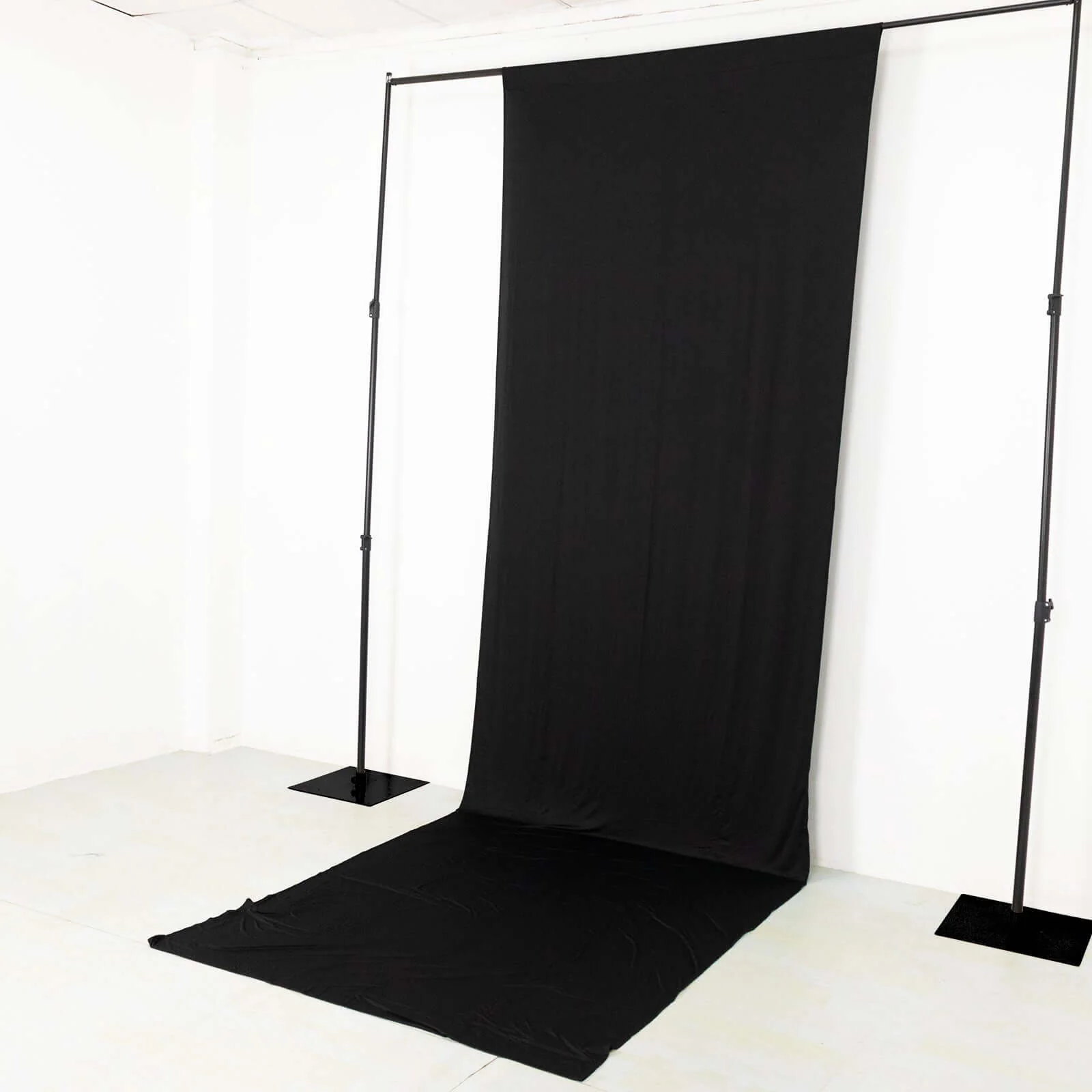 Black 4-Way Stretch Spandex Backdrop Drape Curtain, Wrinkle Free Event Divider Panel with Rod Pockets - 5ftx16ft - Image 7
