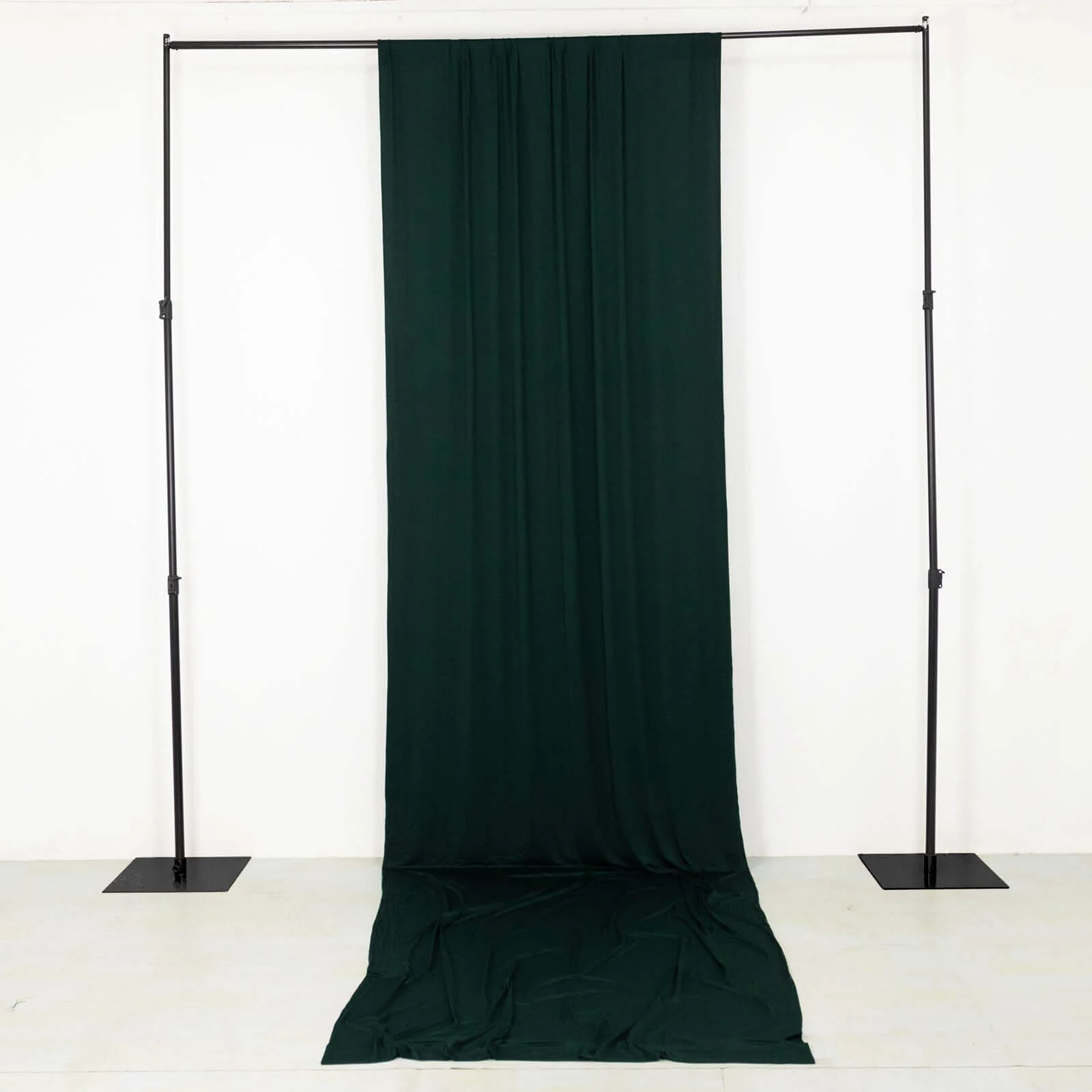 Hunter Emerald Green 4-Way Stretch Spandex Backdrop Drape Curtain, Wrinkle Free Event Divider Panel with Rod Pockets - 5ftx16ft - Image 2
